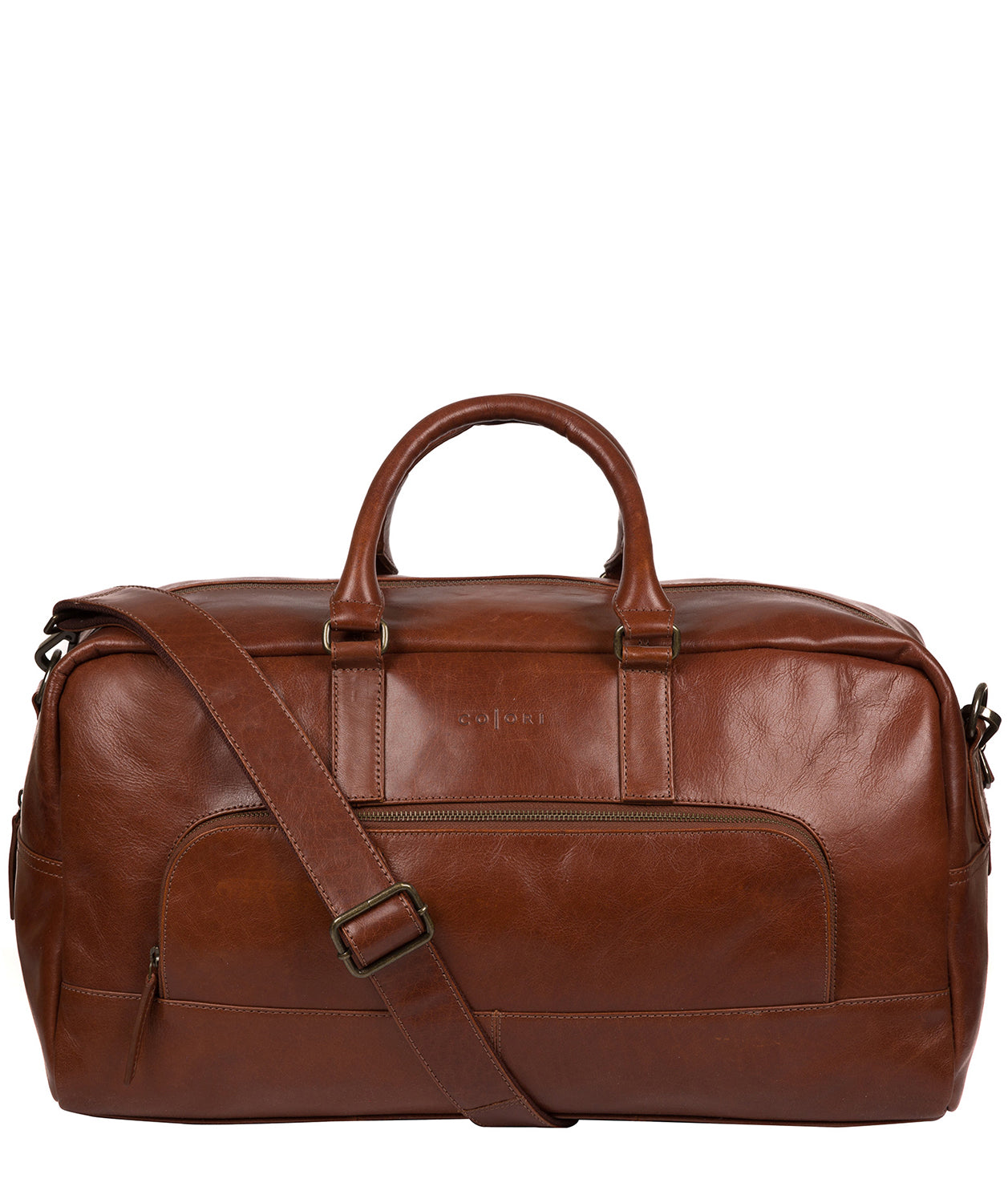 'Giambino' Italian-Inspired Umber Brown Leather Holdall image 1