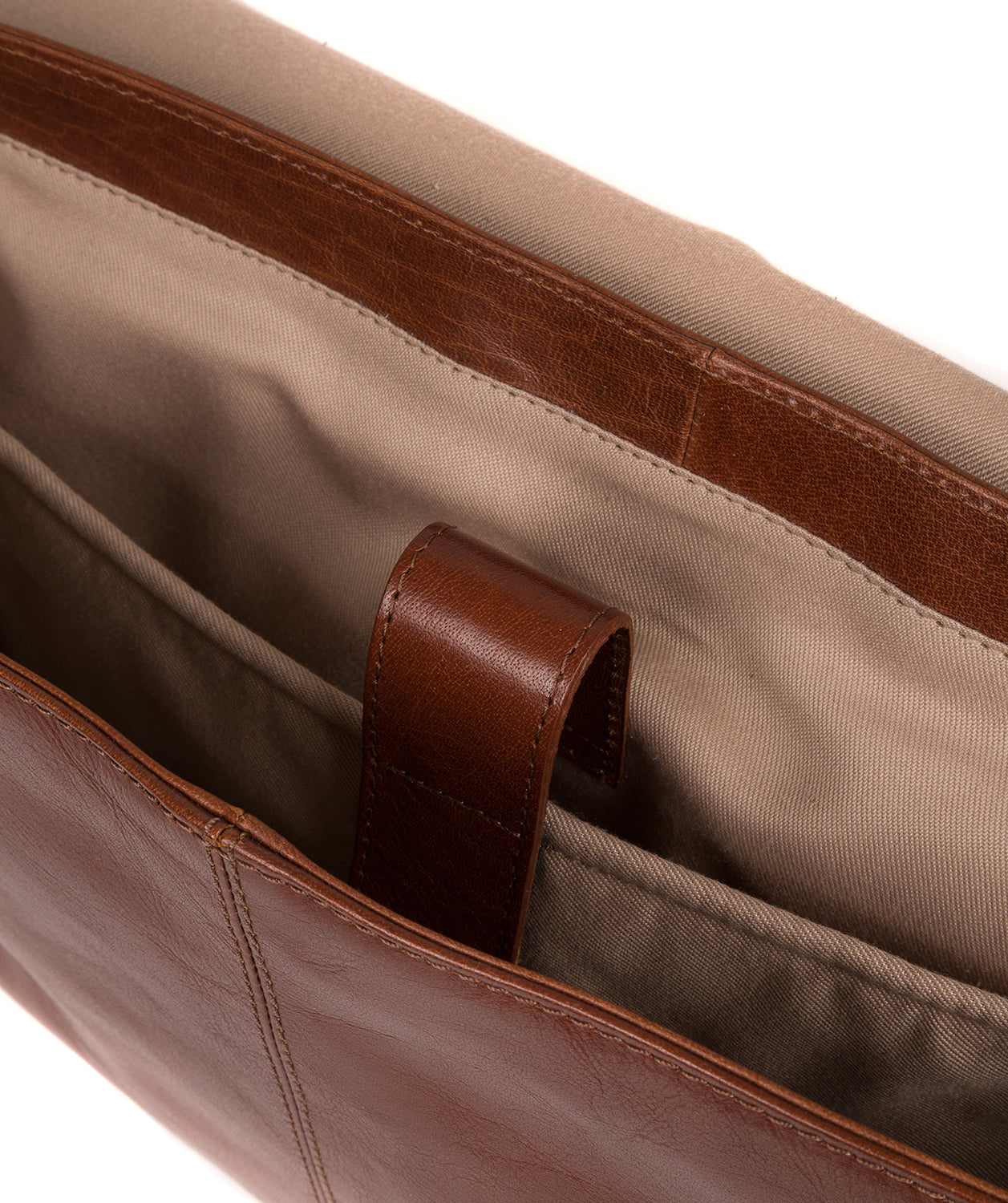 'Maldini' Italian-Inspired Umber Brown Leather Messenger Bag image 4