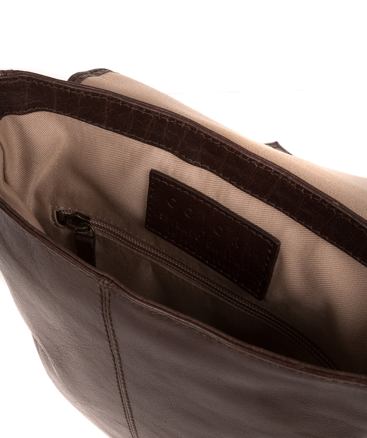 'Zoff' Italian-Inspired Espresso Leather Messenger Bag image 4