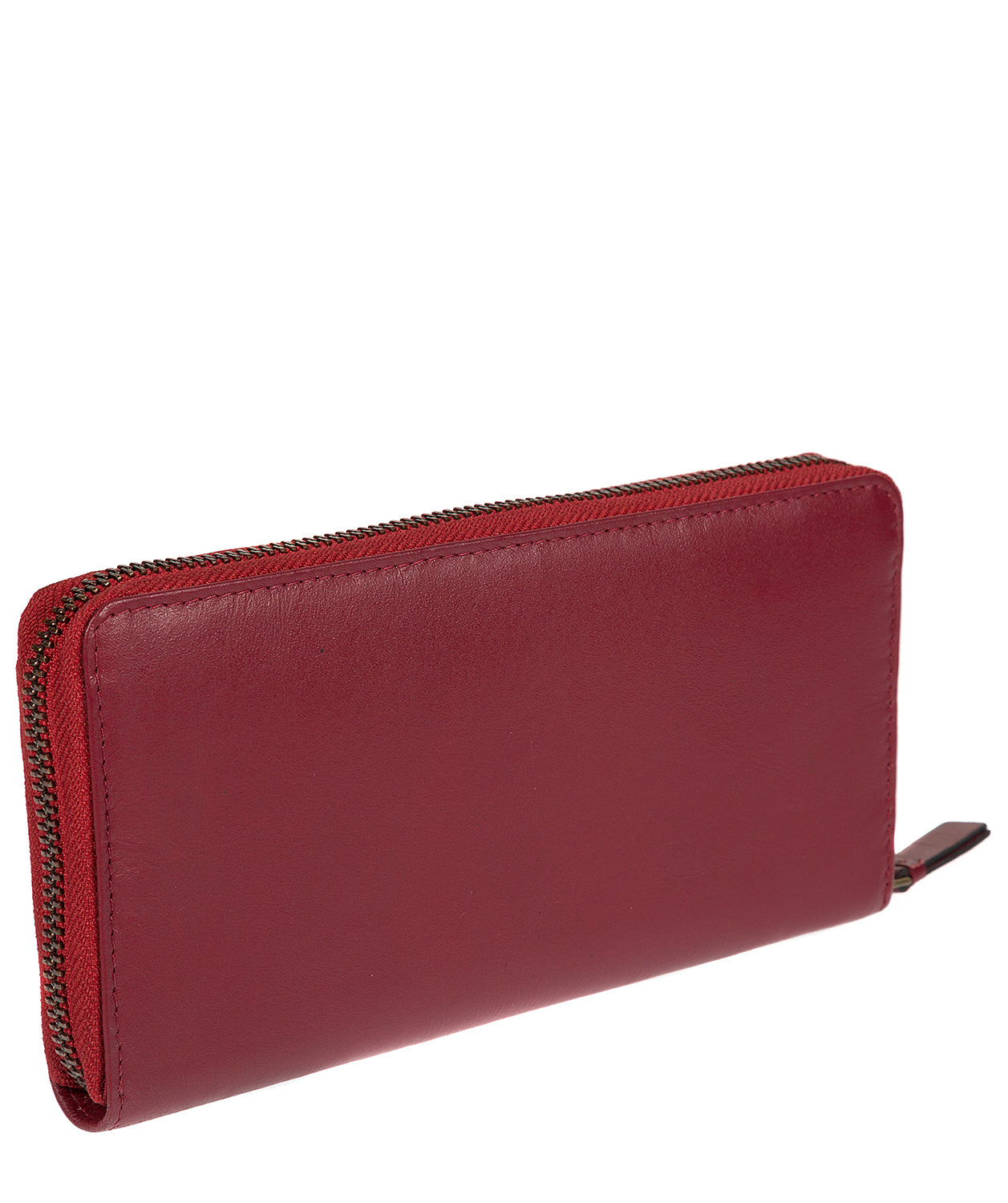 'Amalfi' Italian-Inspired Red Leather Zip-Round Purse