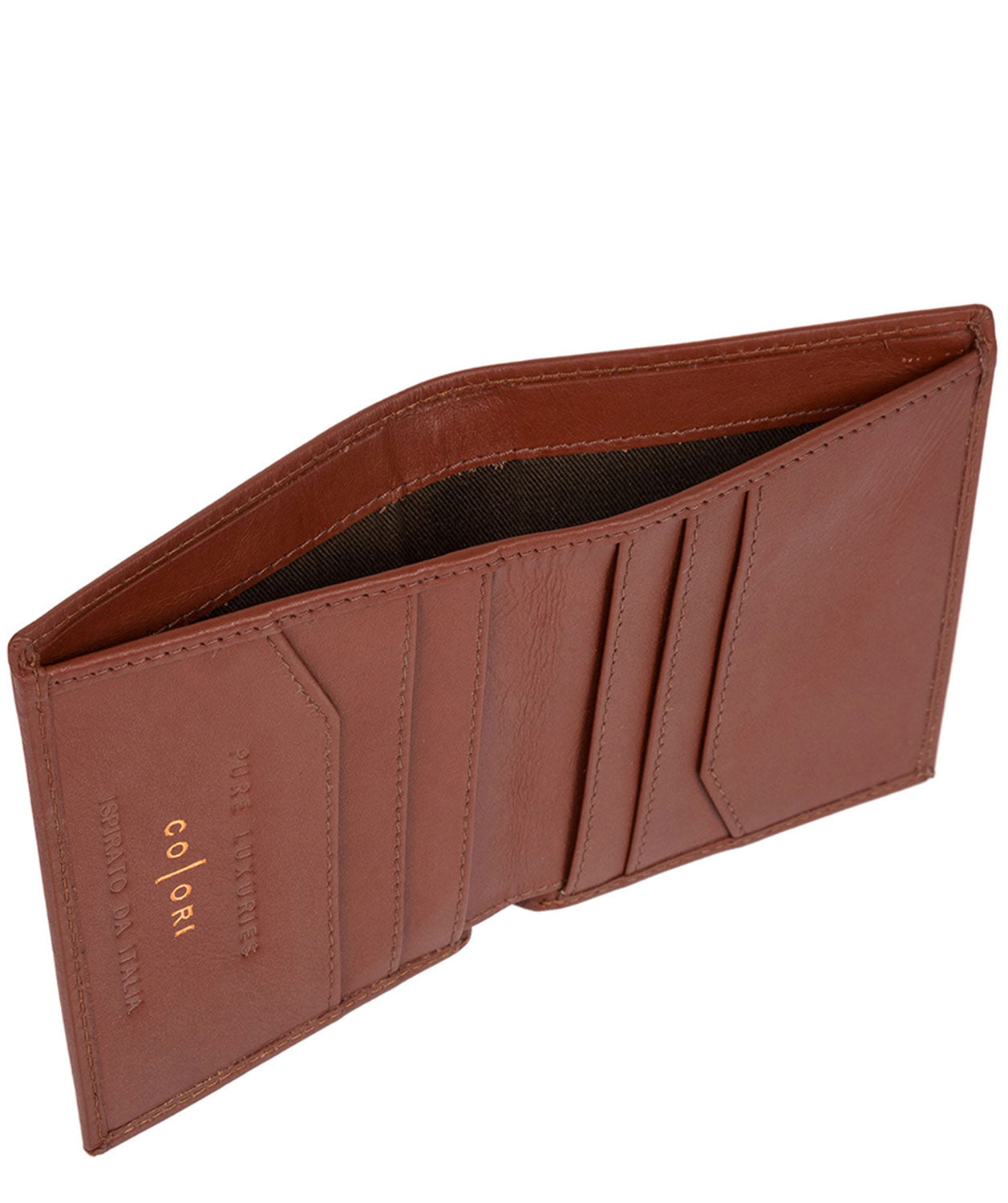 'Potenza' Italian-Inspired Cognac Leather Card RFID Wallet