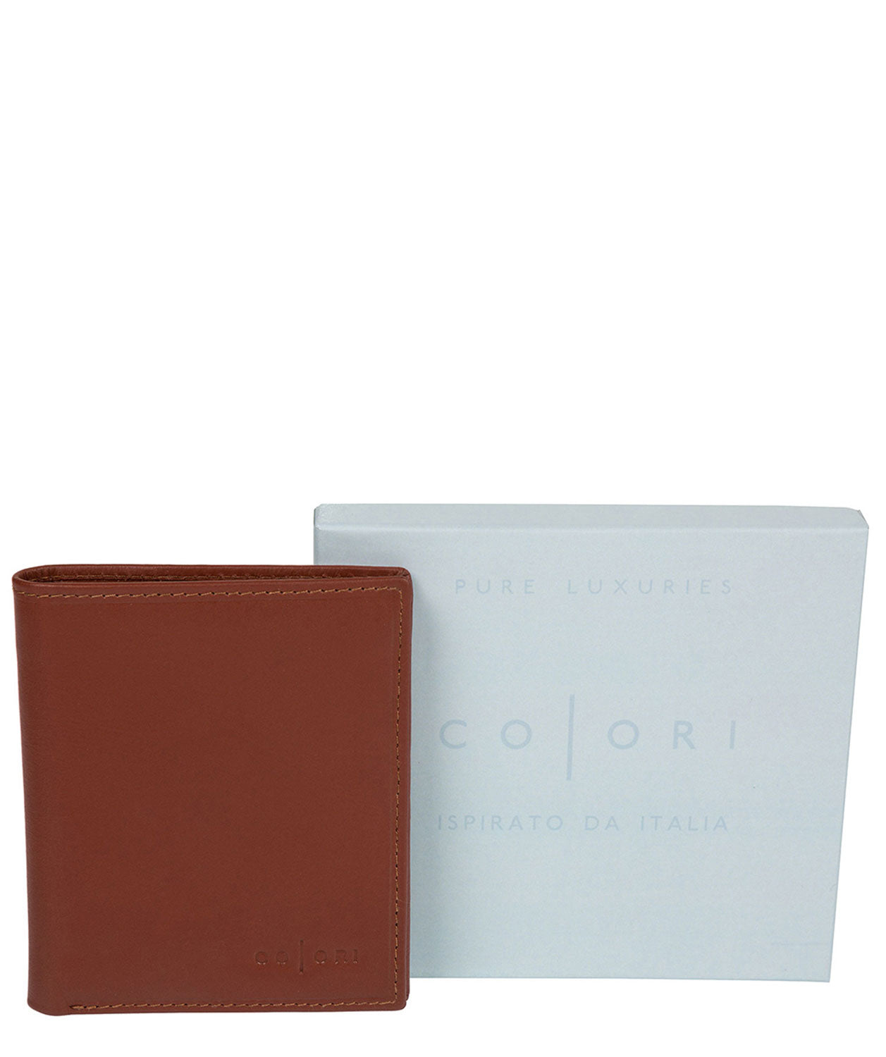 'Potenza' Italian-Inspired Cognac Leather Card RFID Wallet