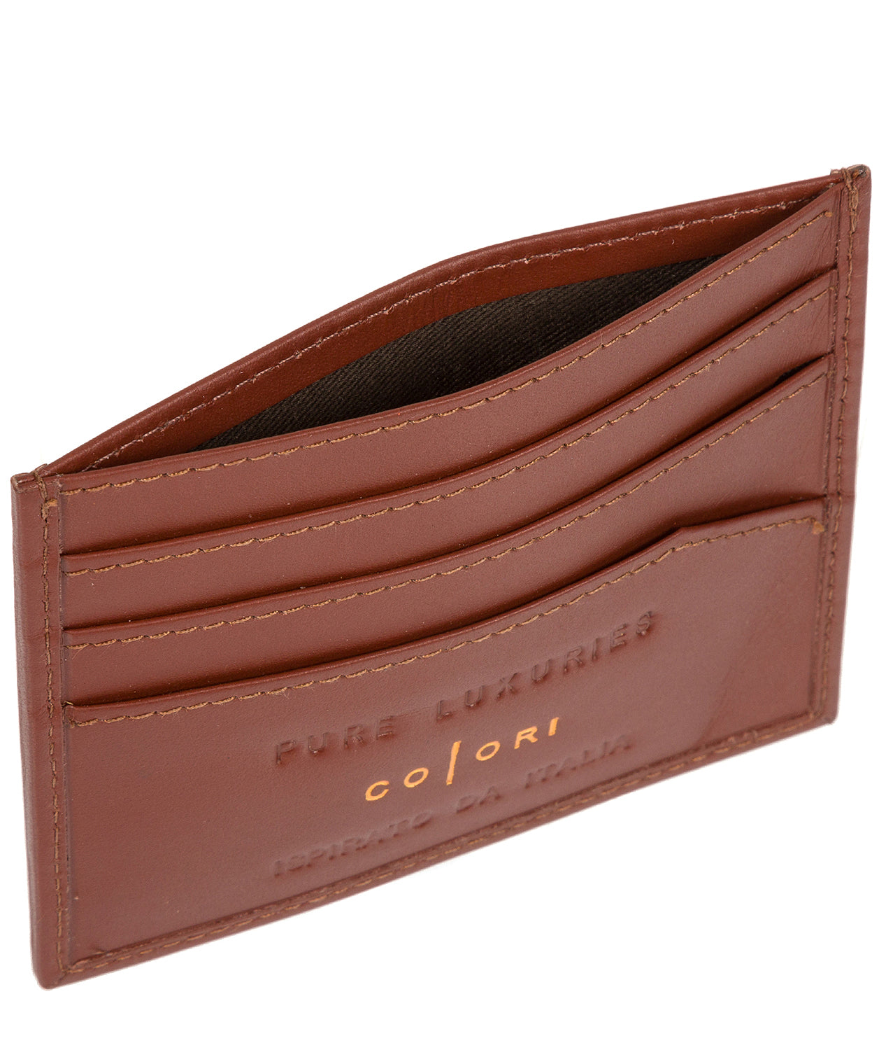 'Trento' Italian-Inspired Cognac Leather RFID Card Holder