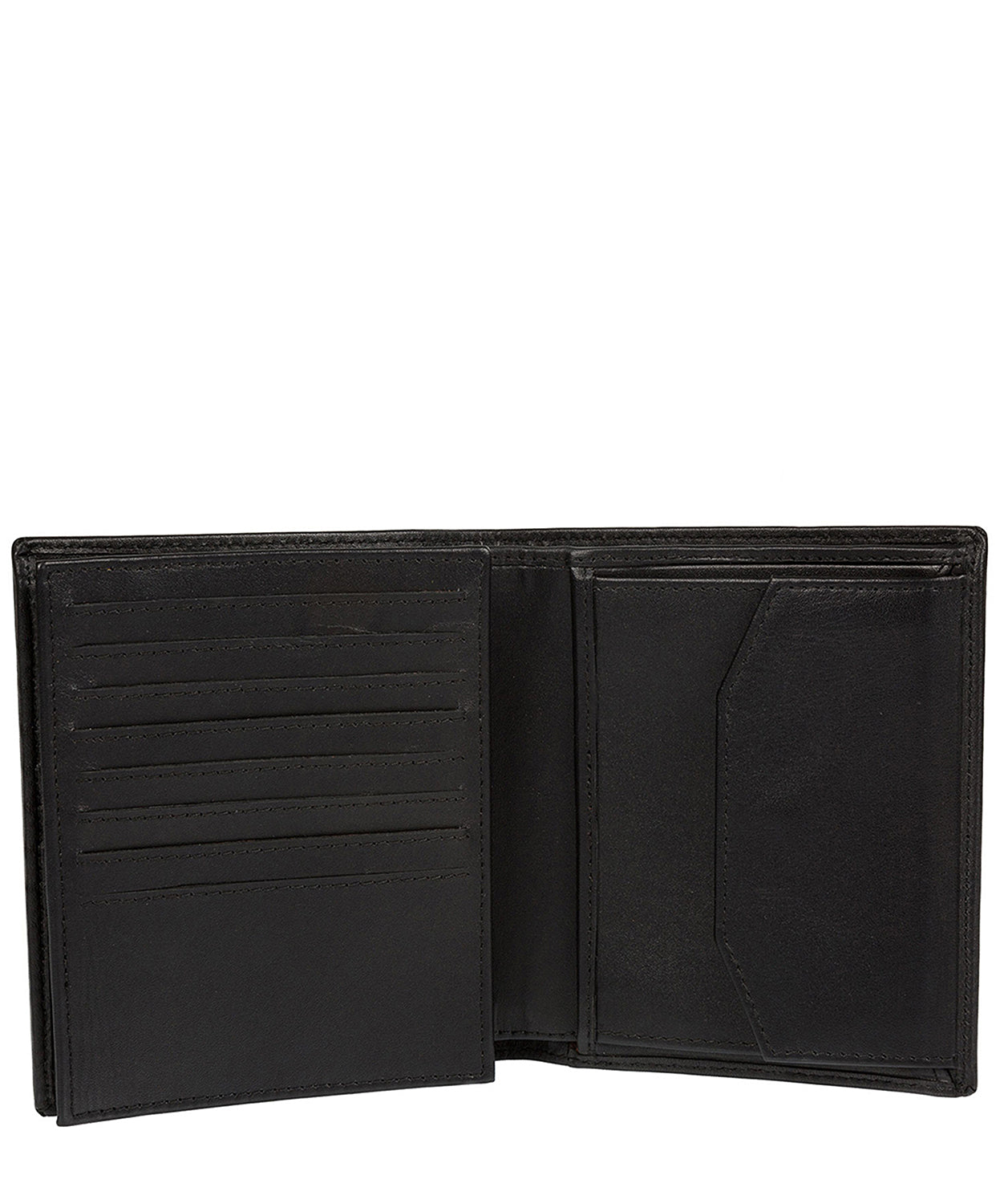 'Taranto' Italian-Inspired Black Tri-Fold Leather RFID Wallet