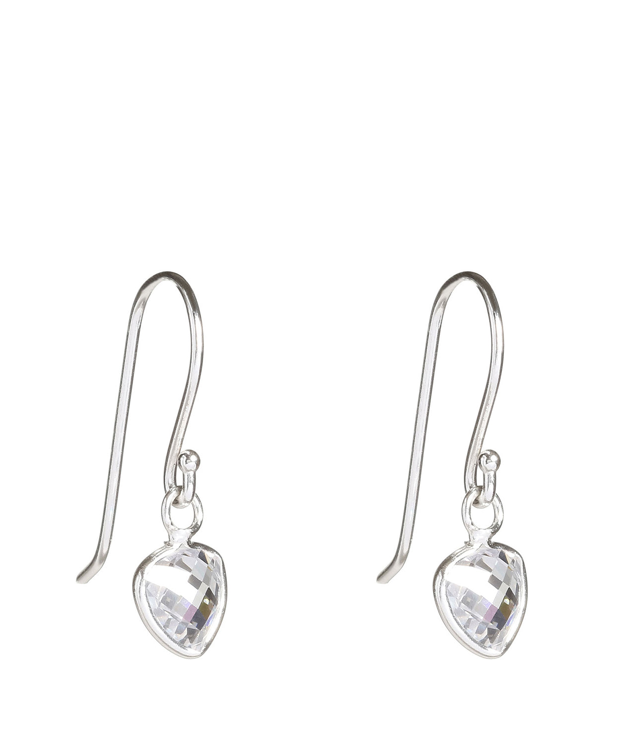 'Kiya' Silver Triangle Earrings with Opal image 1