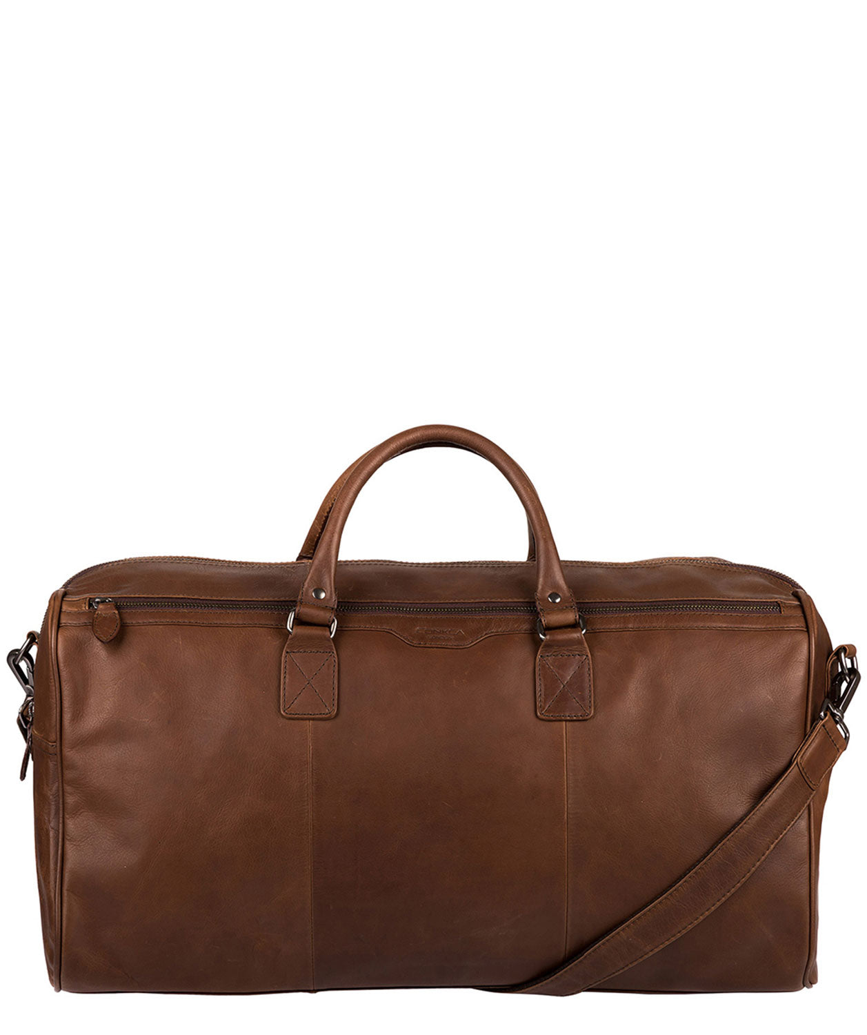 'Norton' Dark Brown Natural Cowhide Holdall