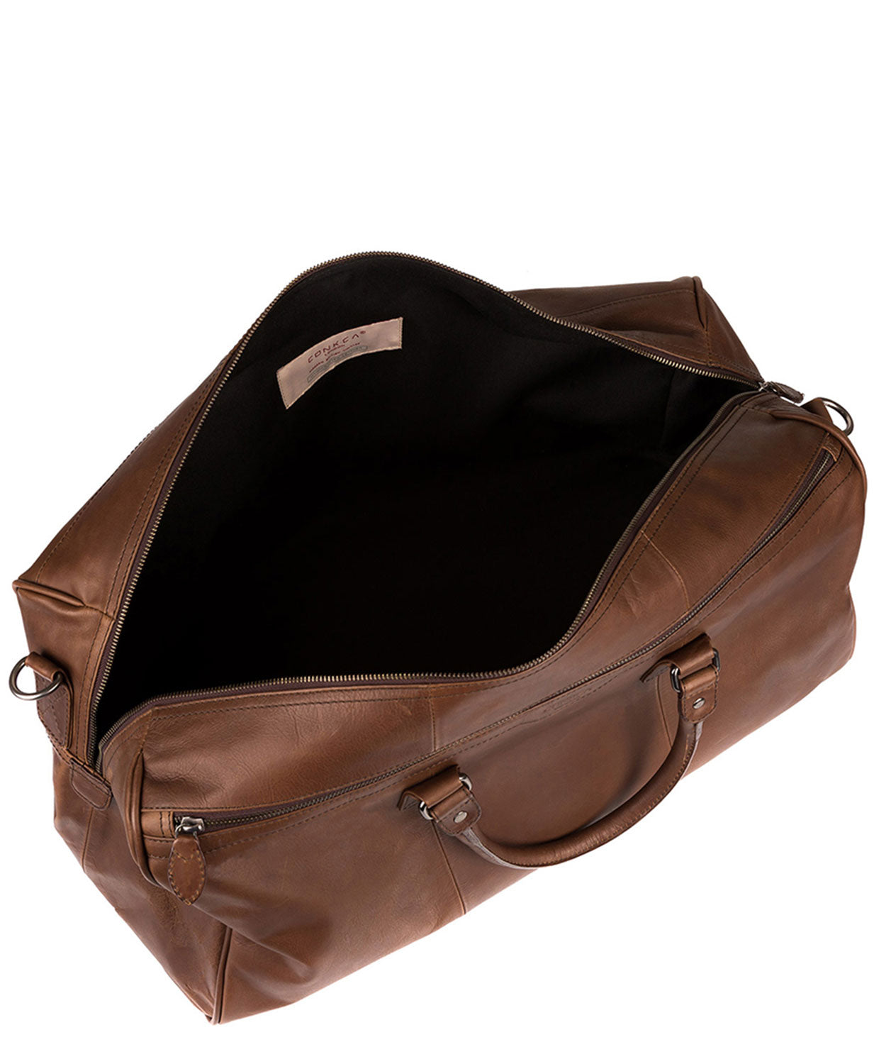 'Norton' Dark Brown Natural Cowhide Holdall