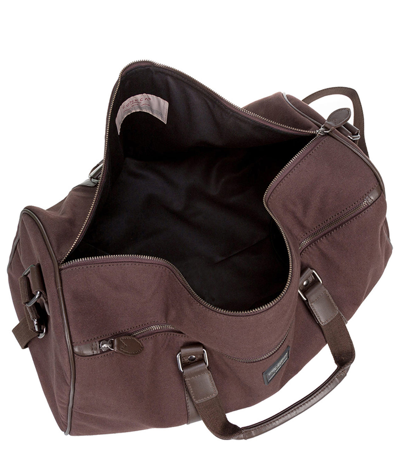 'Dempsey' 16oz Heavy-Duty Brown Canvas & Leather Holdall image 4