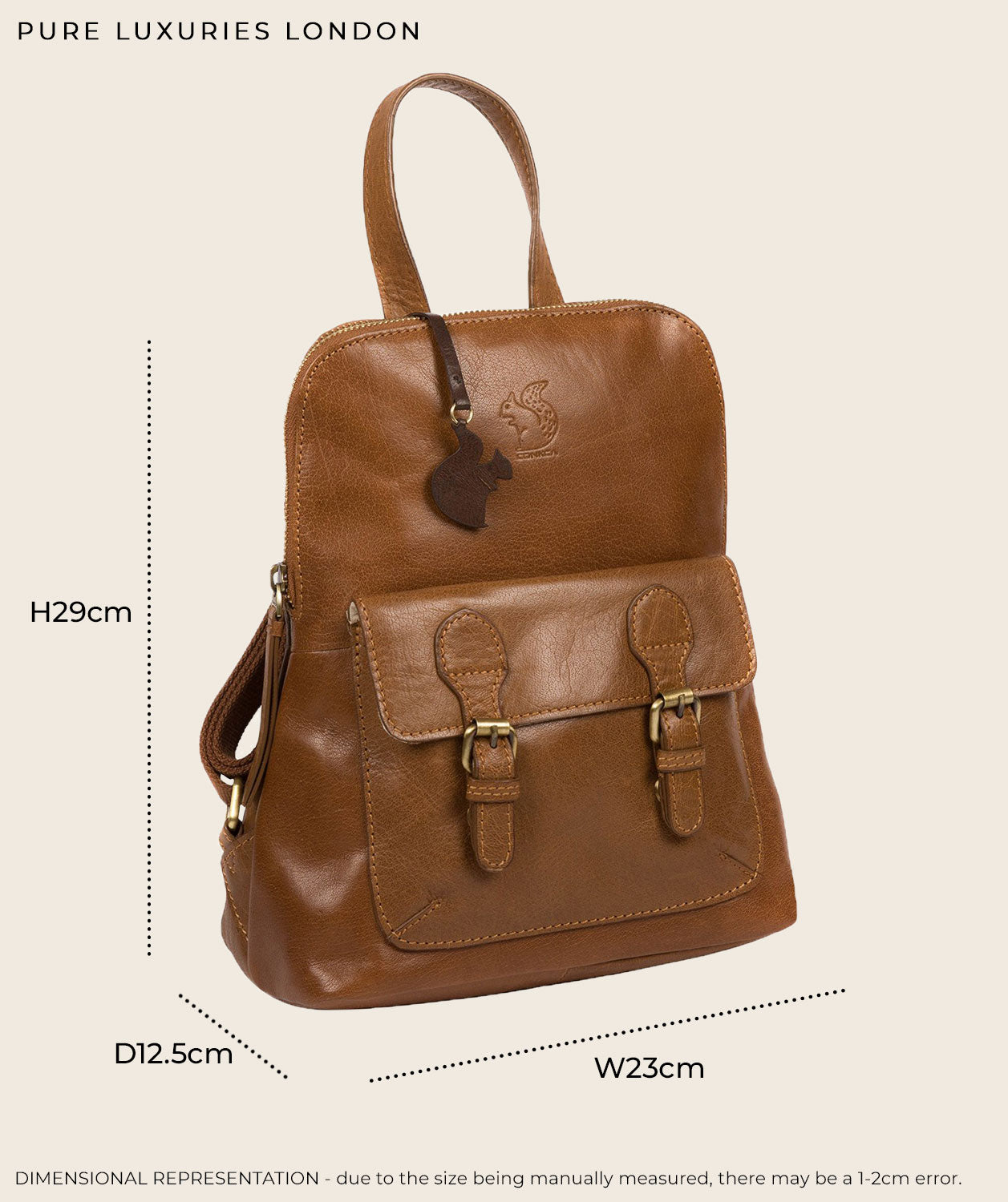 'Kendal' Conker Brown Leather Backpack