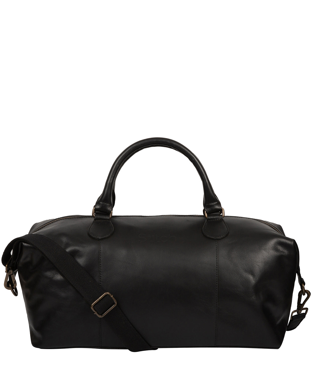 'Excursion' Black Leather Holdall