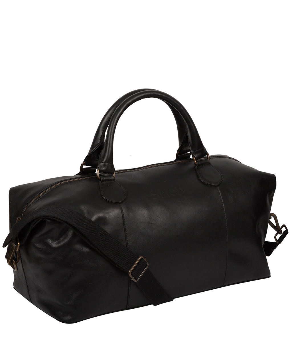 Black Leather Holdall 'Excursion' by Made By Stitch – Pure Luxuries London