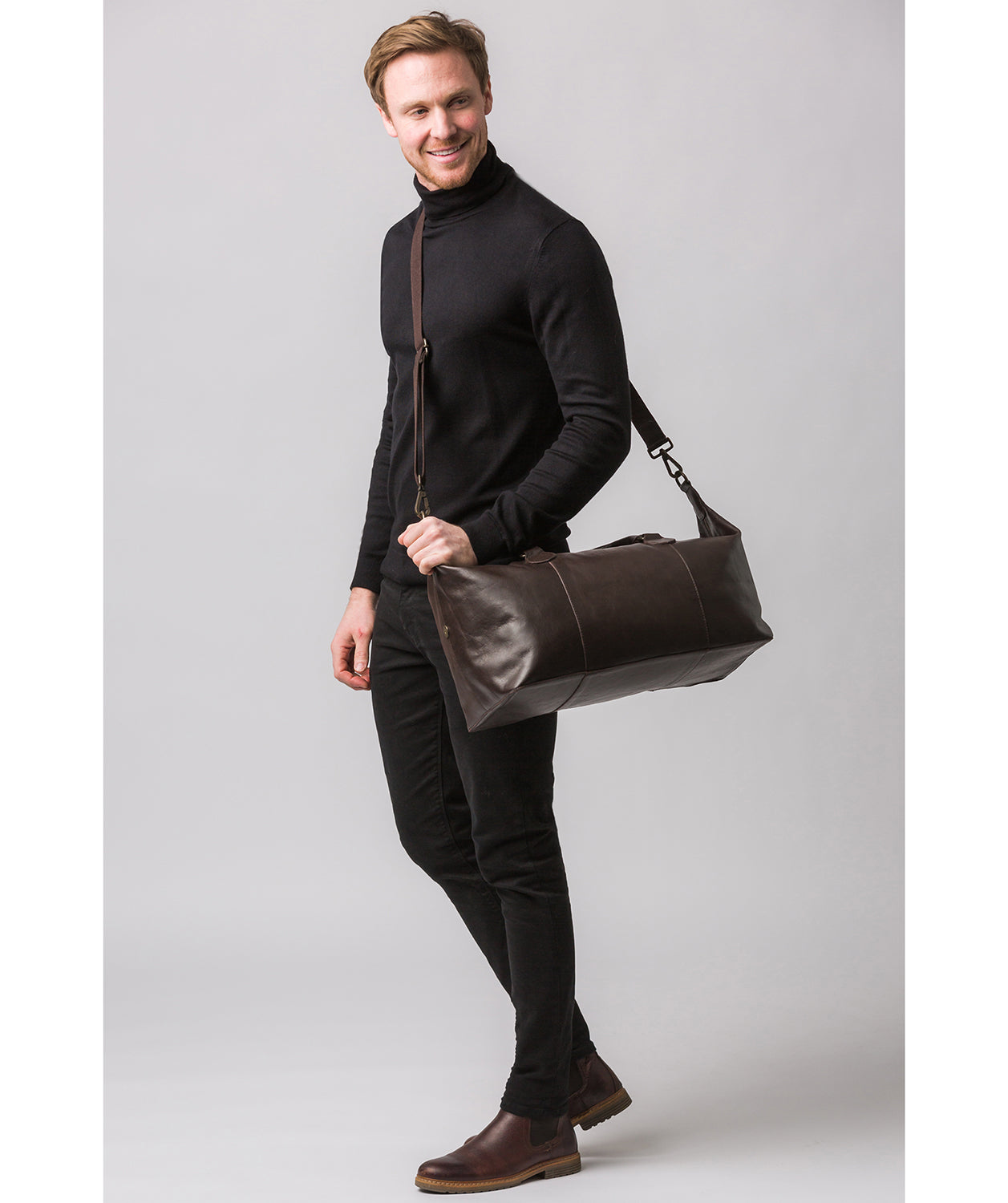 Stitch leather holdall sale