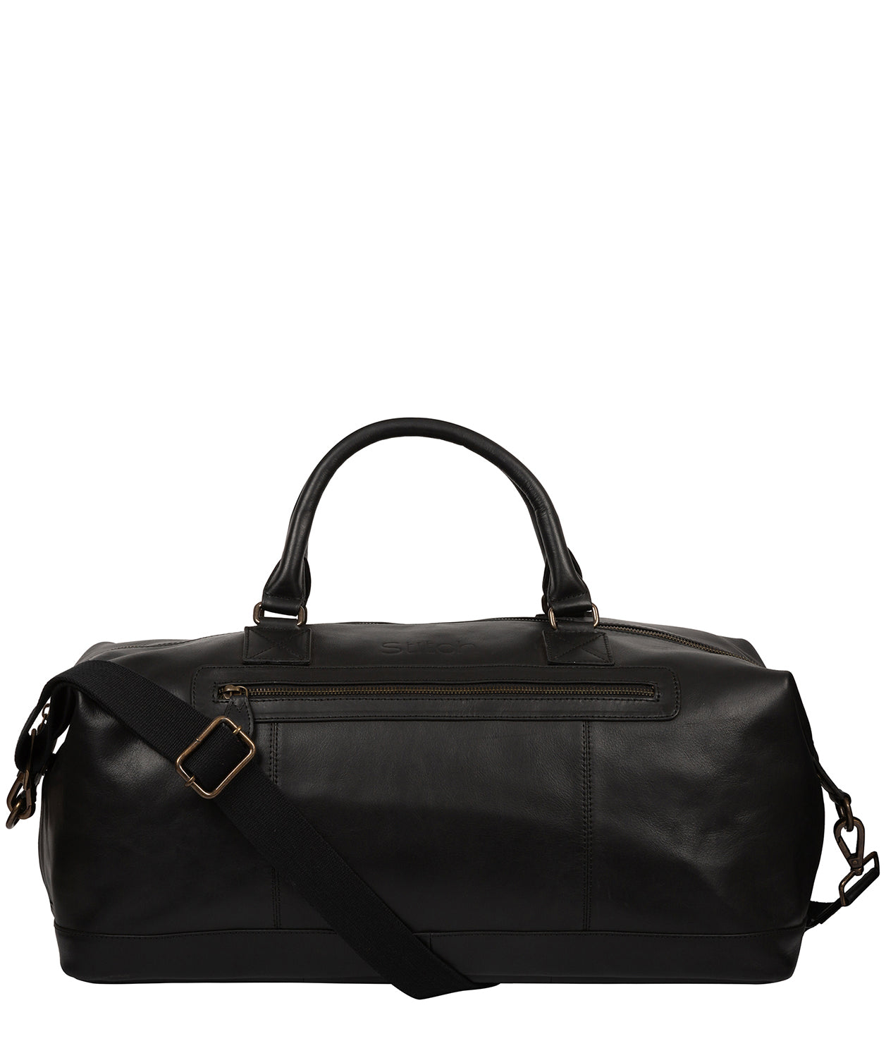 'Shuttle' Black Leather Holdall