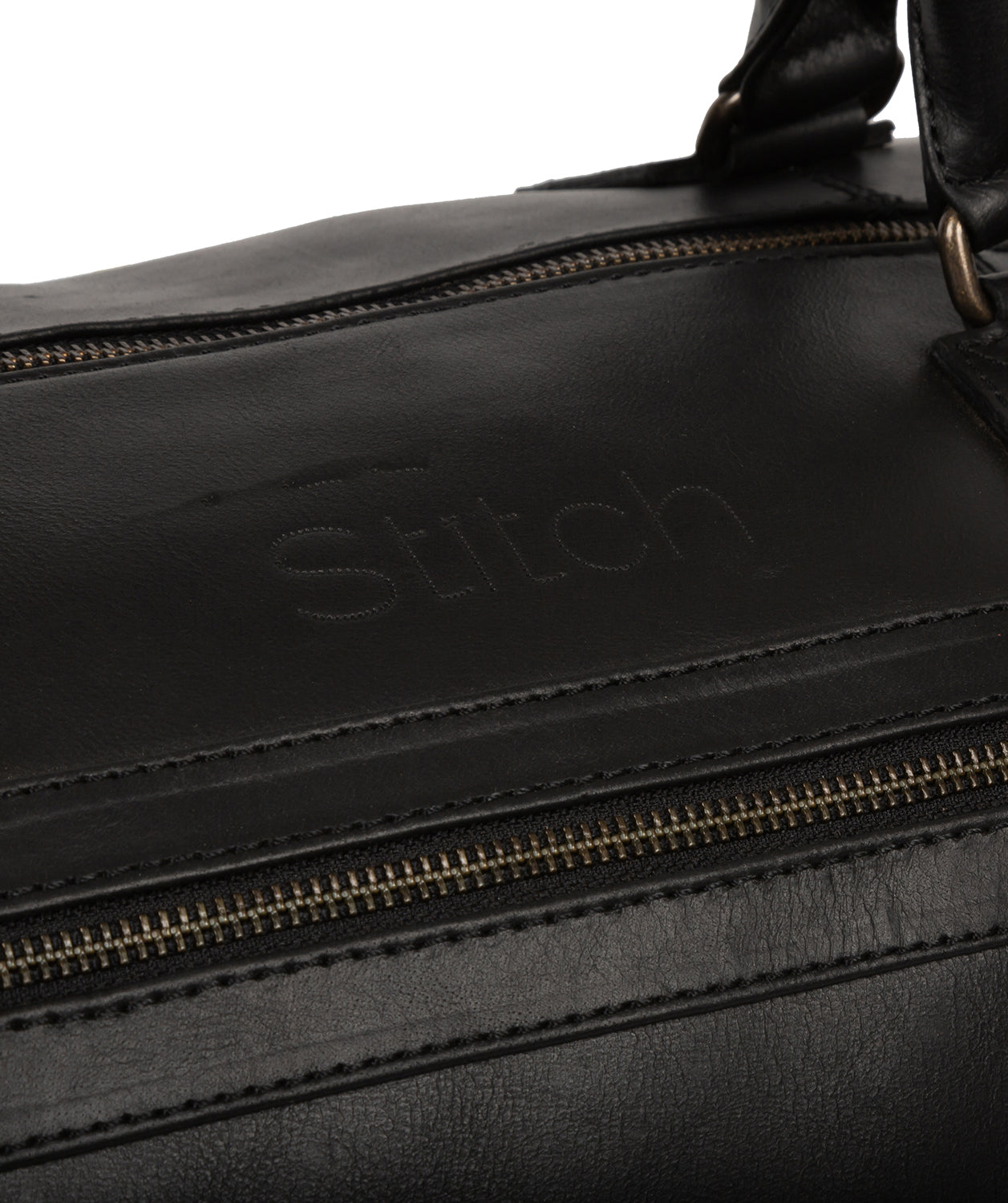 'Shuttle' Black Leather Holdall