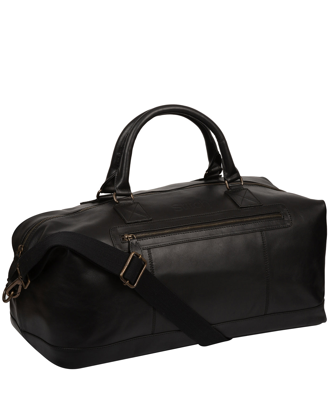 'Shuttle' Black Leather Holdall