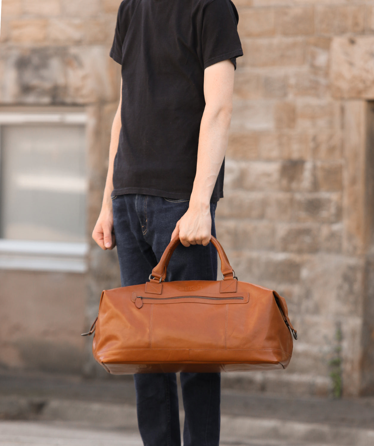 'Shuttle' Cinnamon Leather Holdall