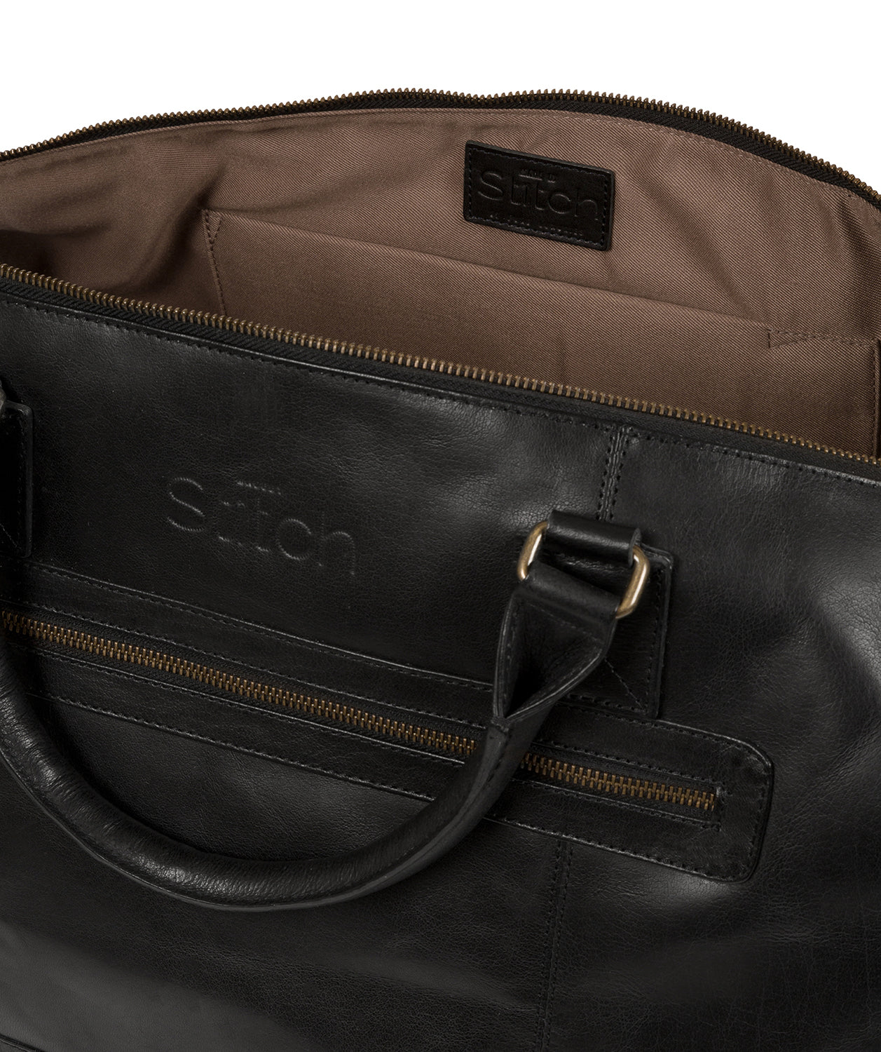 'Shuttle' Jet Black Leather Holdall image 4