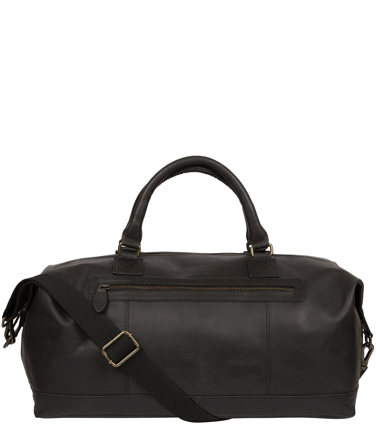 'Shuttle' Matte Black Leather Holdall image 1