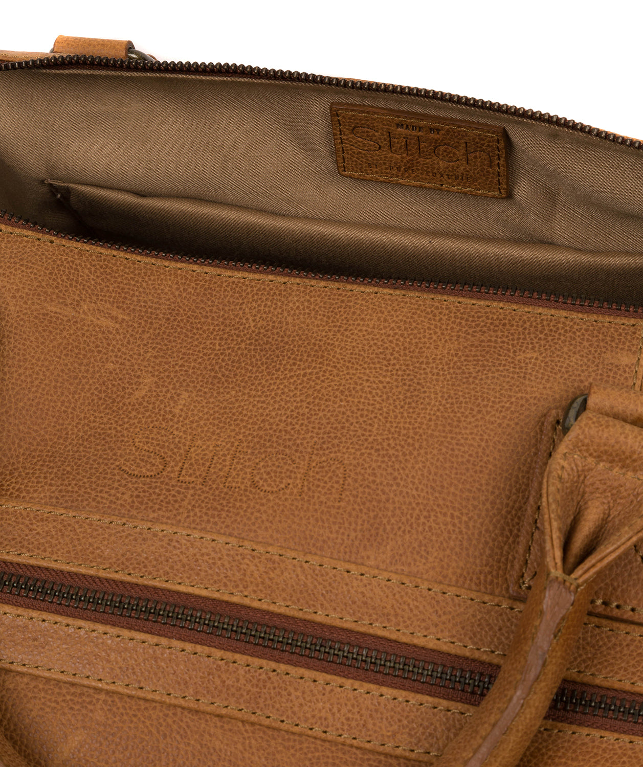 'Shuttle' Pecan Leather Holdall Pure Luxuries London