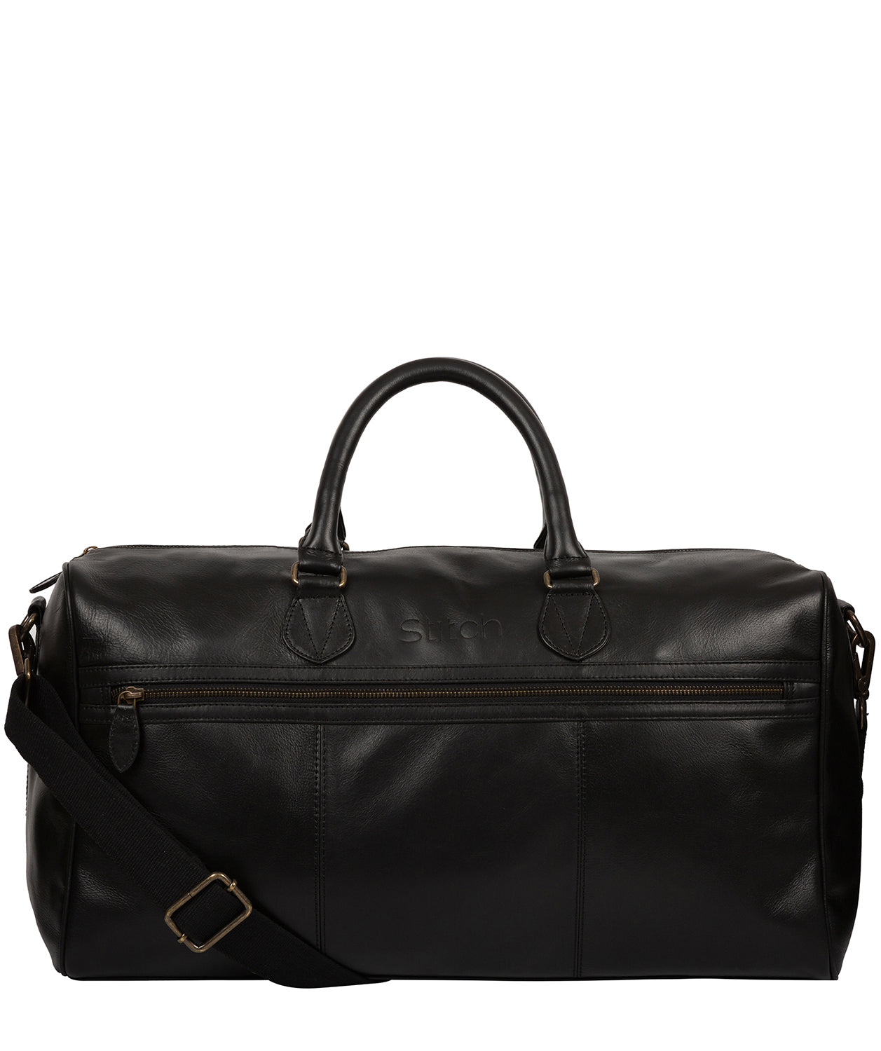 'Aviator' Black Leather Holdall