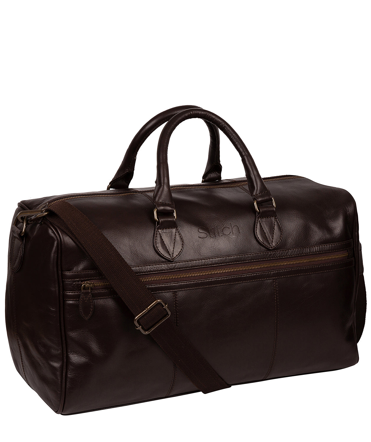 'Aviator' Cocoa Leather Holdall