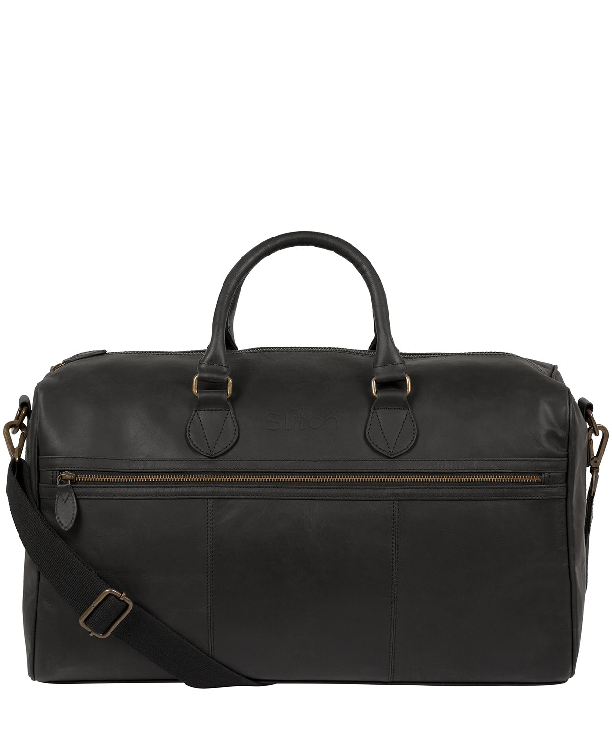 'Aviator' Matte Black Leather Holdall image 1