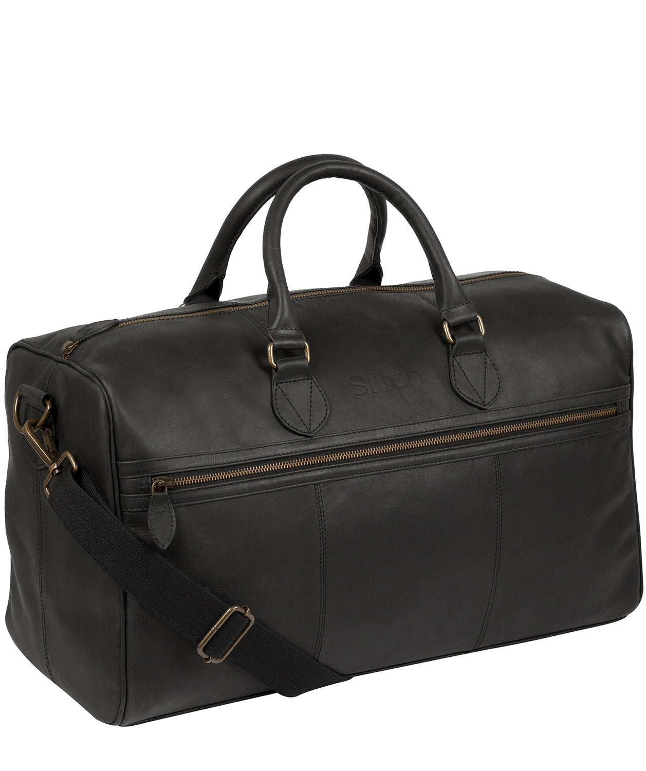 'Aviator' Matte Black Leather Holdall image 5