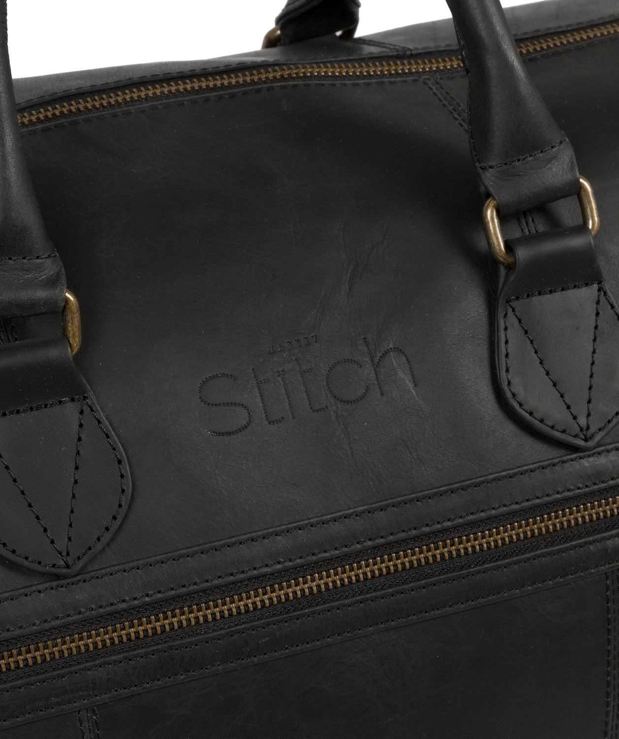 'Aviator' Matte Black Leather Holdall image 6