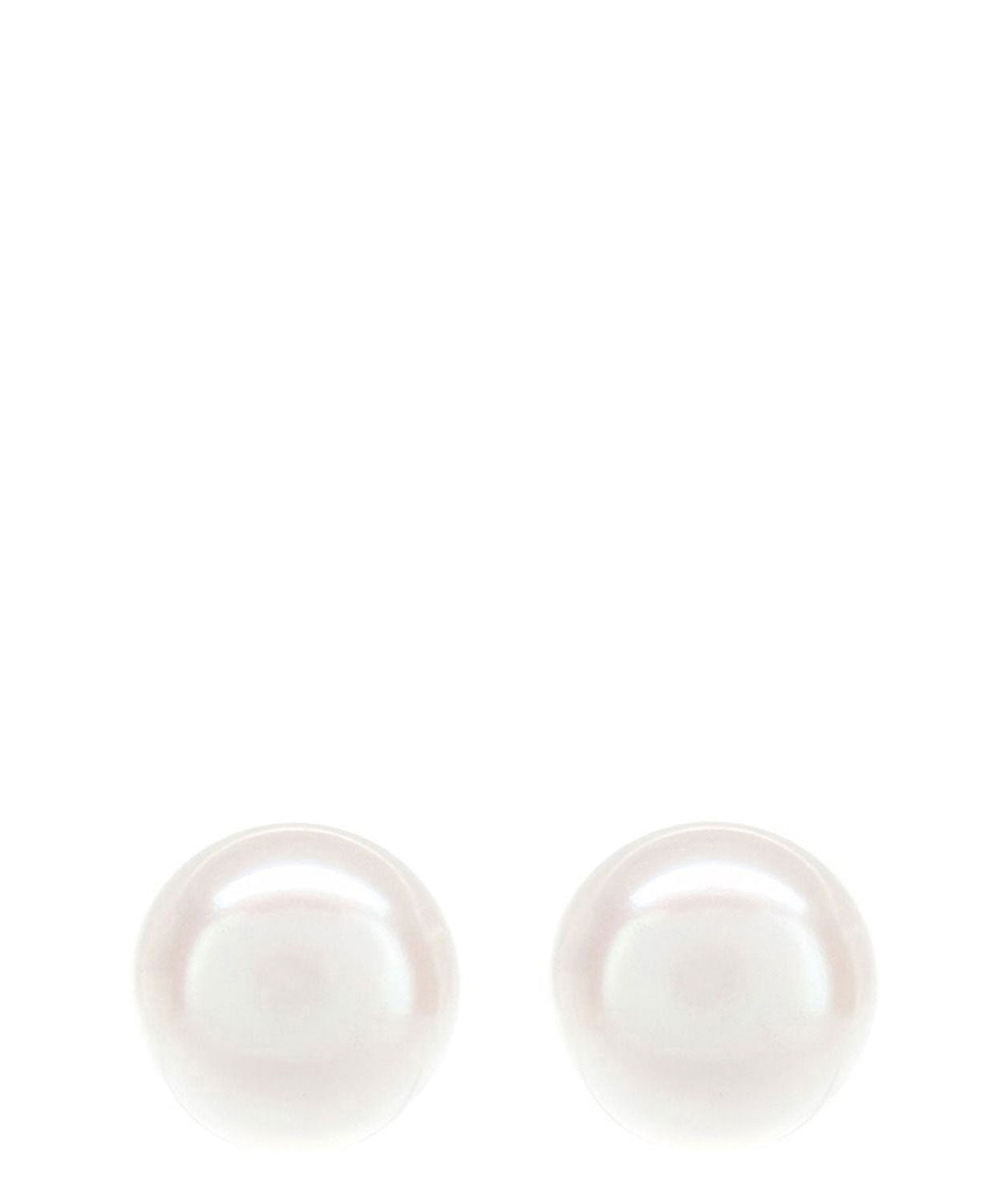 Gift Packaged 'Eleanor' 9-9.5mm Freshwater White Pearl Button Stud Earrings