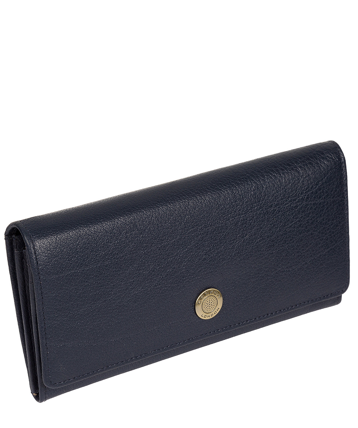 'Fey' Navy Leather Purse