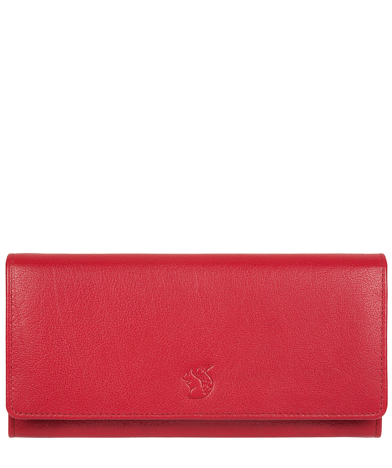 'Fey' Red Handcrafted Leather 16-Card RFID Purse