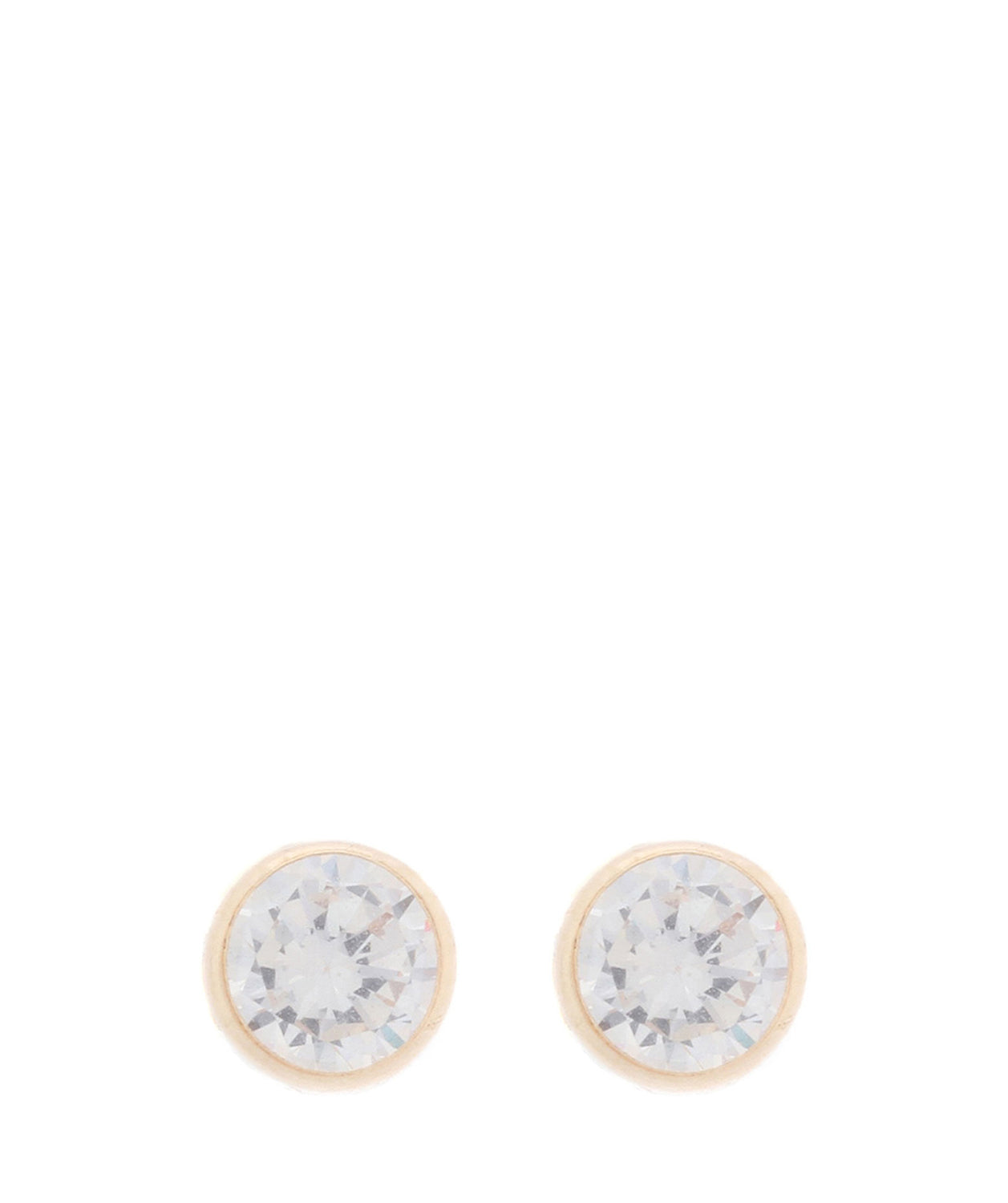 'Elvira' 4mm 9ct yellow gold and cubic zirconia stud earrings	 image 1