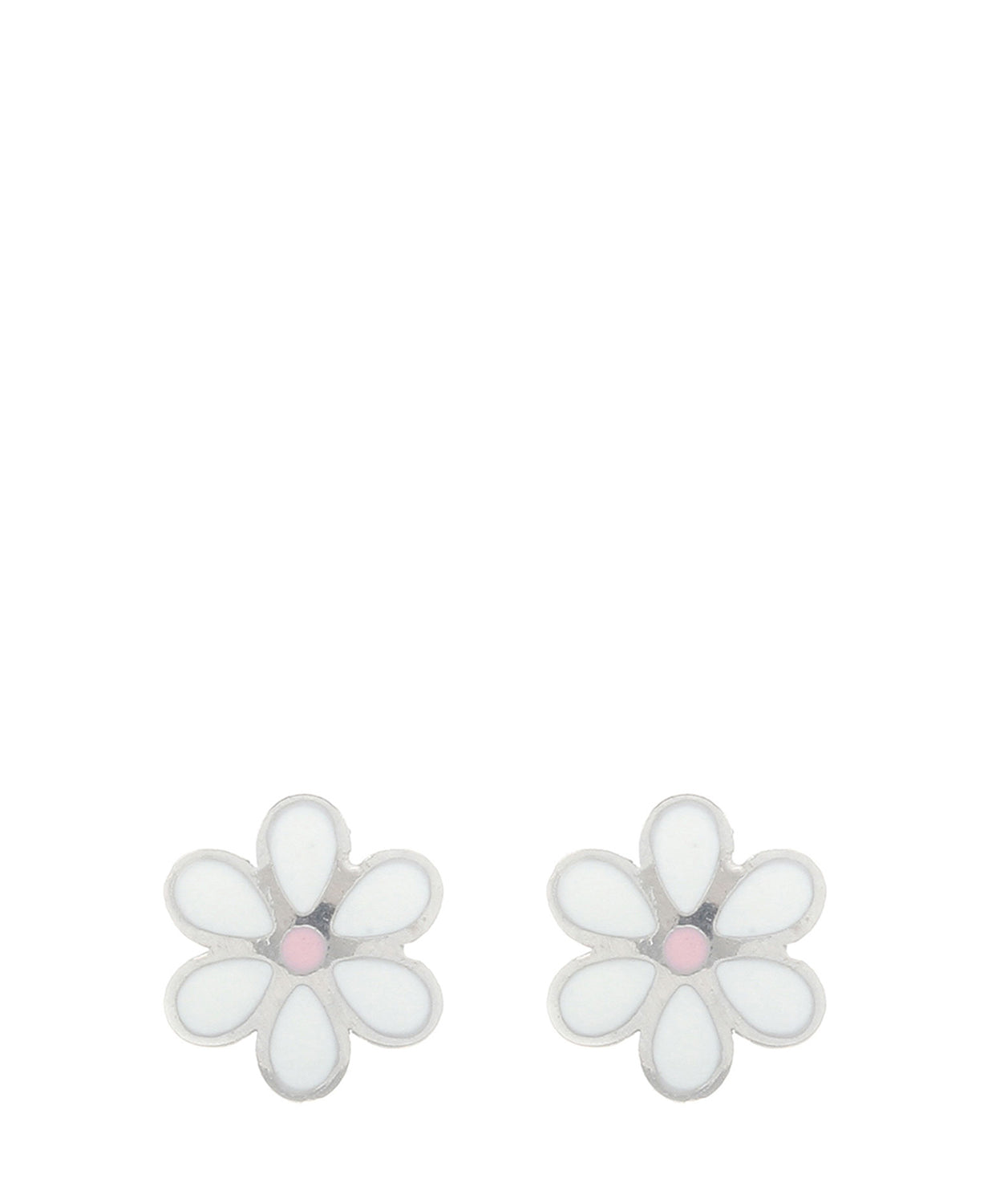 'Elspeth' 9ct White Gold Small Daisy Stud Earrings image 1