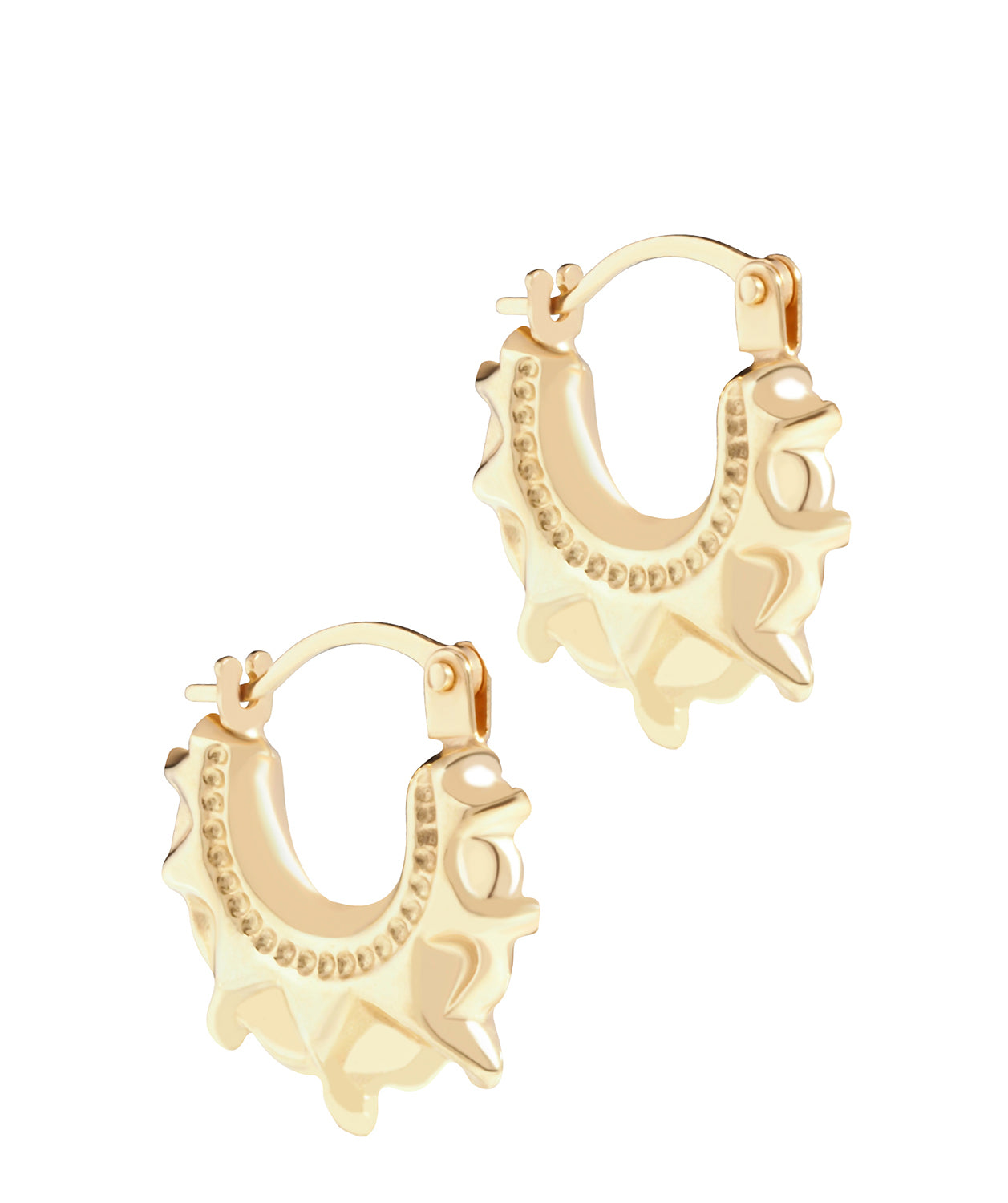 Gift Packaged 'Camilla' Yellow Gold Star Shaped Creole Earrings