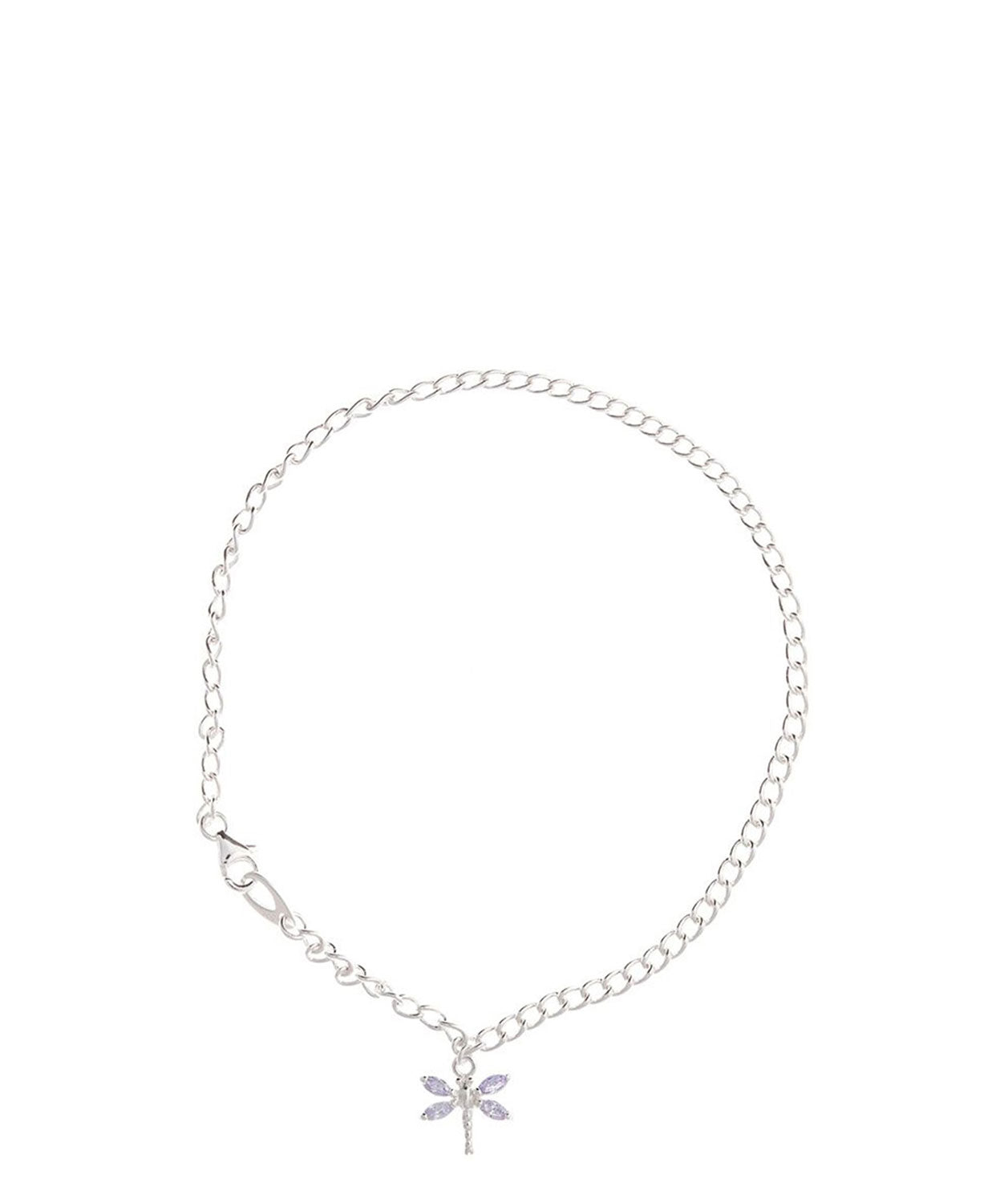 Gift Packaged 'Morgana' Sterling Silver Dragonfly Charm Anklet