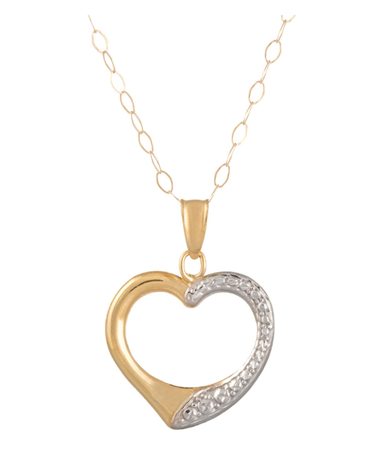 Gift Packaged 'Safiya' 9ct Yellow & White Gold Heart Necklace