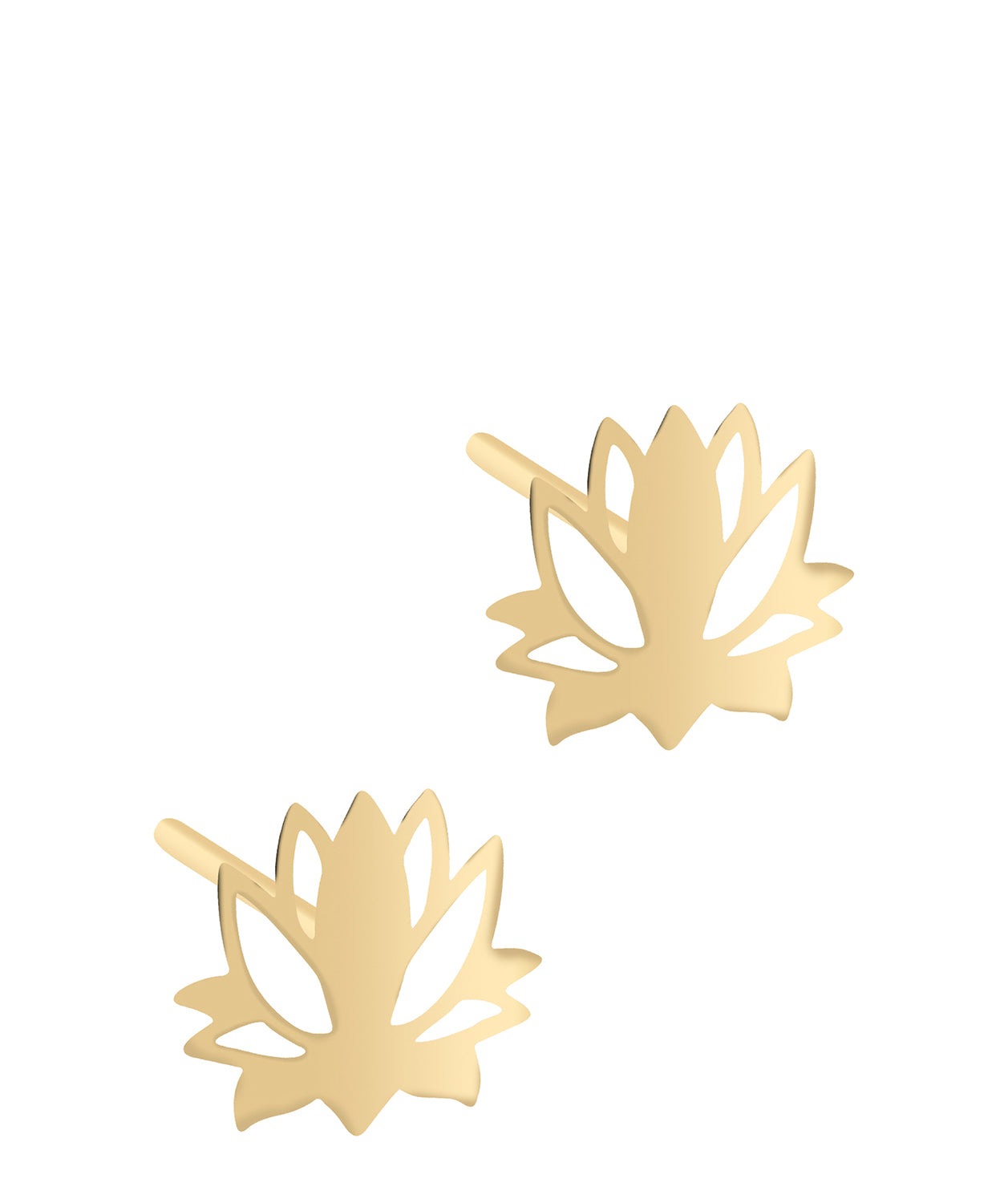 'Alusia' 9ct Yellow Gold Lotus Flower Stud Earrings image 1