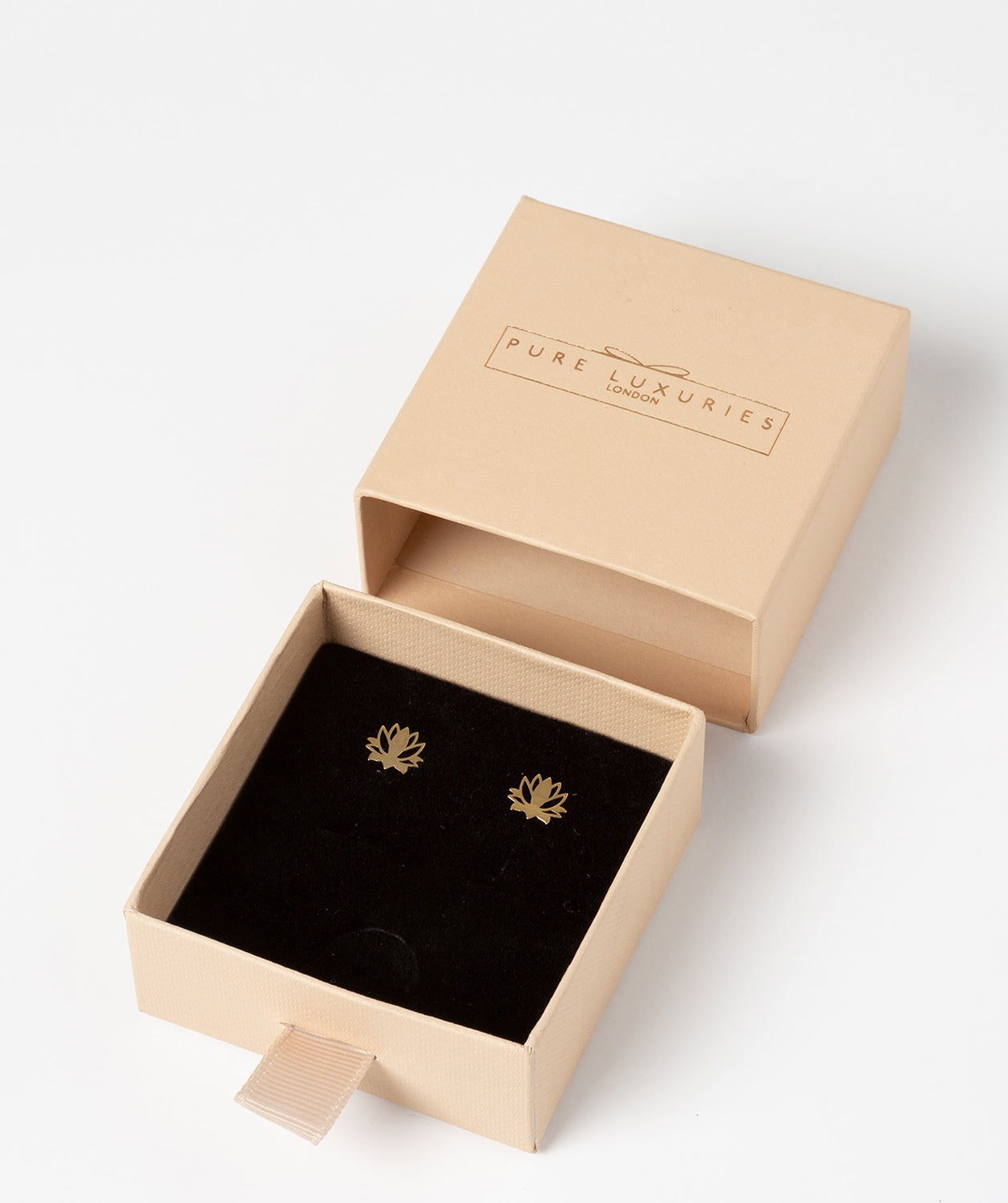 'Alusia' 9ct Yellow Gold Lotus Flower Stud Earrings image 3