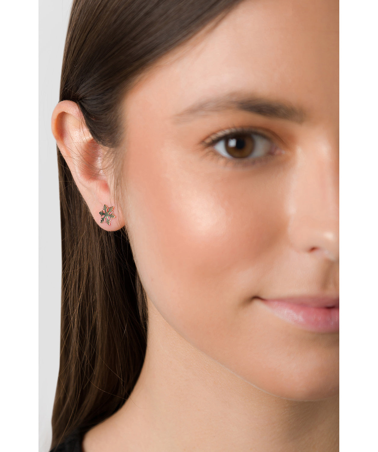 'Benicia' 9ct Gold Snowflake Stud Earrings Pure Luxuries London