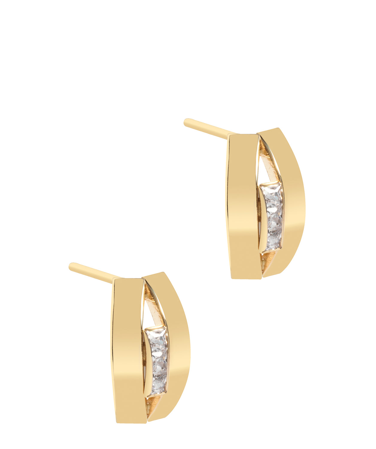 Gift Packaged 'Jorgina' 9ct Yellow Gold Dual Strand & Cubic Zirconia Stud Earrings