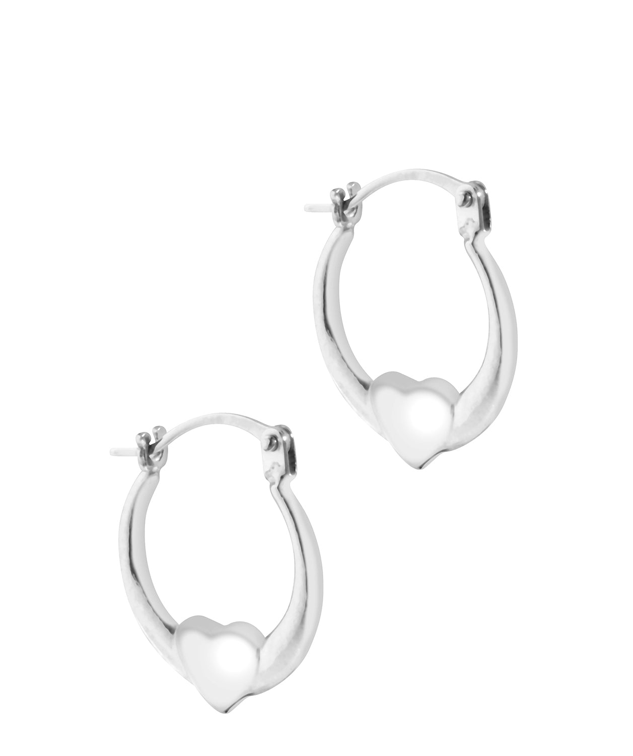 'Lisanne' 9ct White Gold Heart Creole Earrings image 1