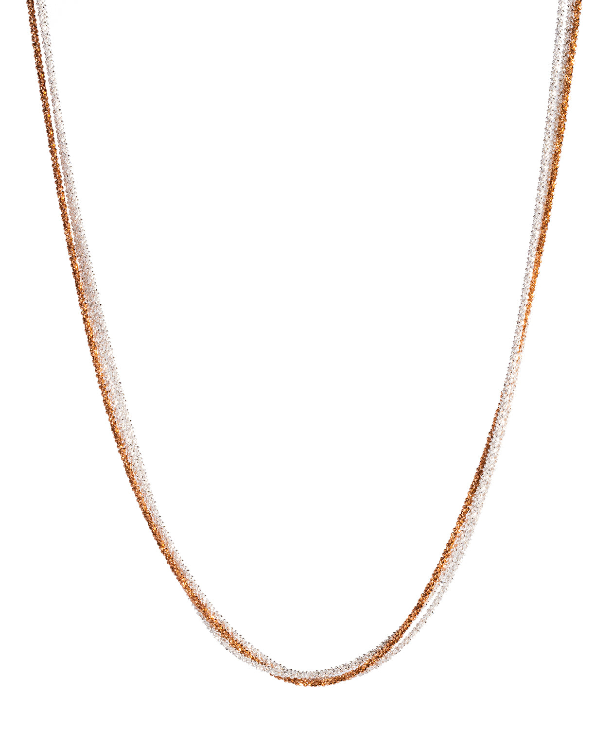 Gift Packaged 'Anthea' Three Strand Rose Gold Plated and Sterling Silver Chain Necklace