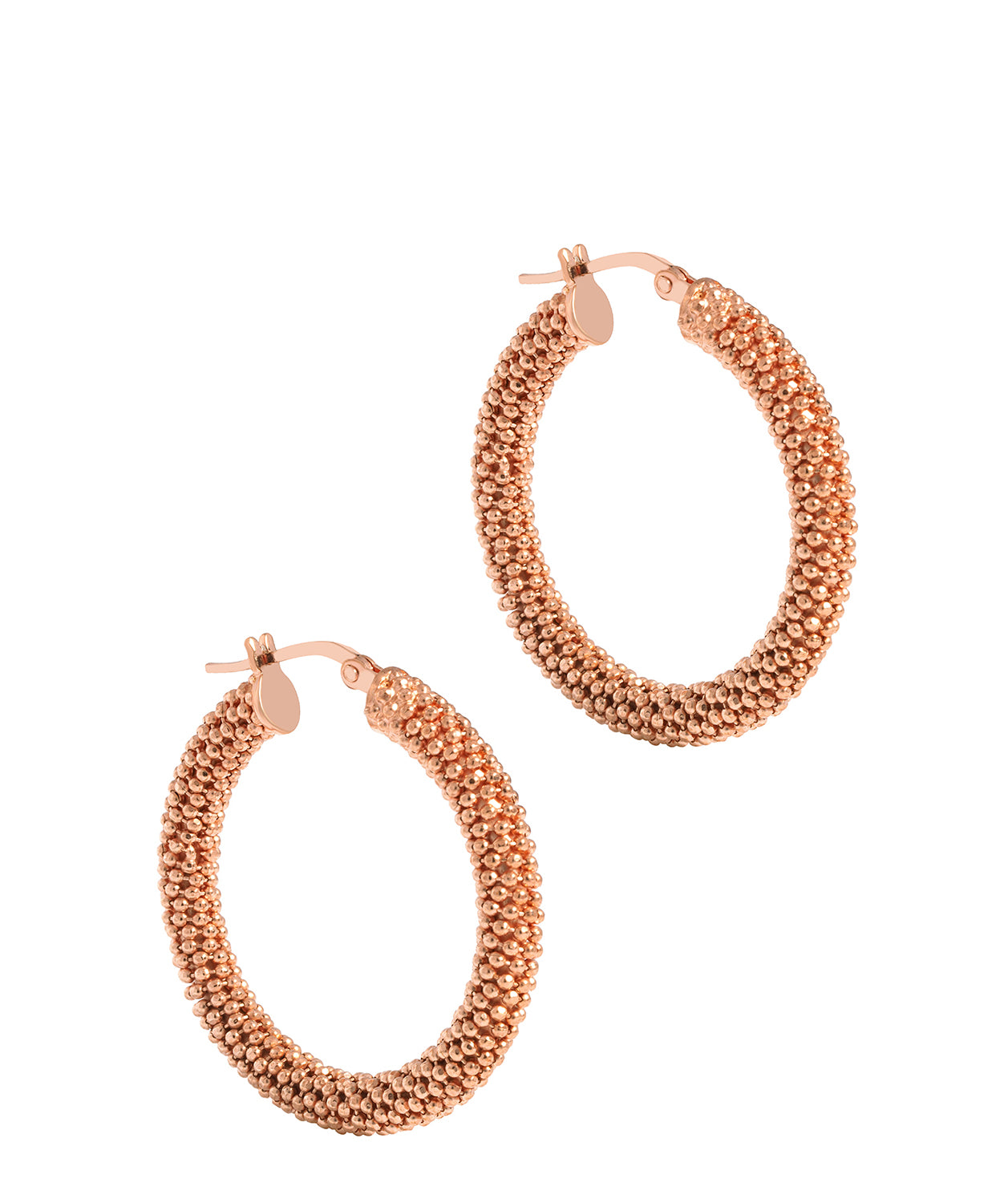 'Metis' Rose Gold Plated Sterling Silver Hoop Earrings image 1