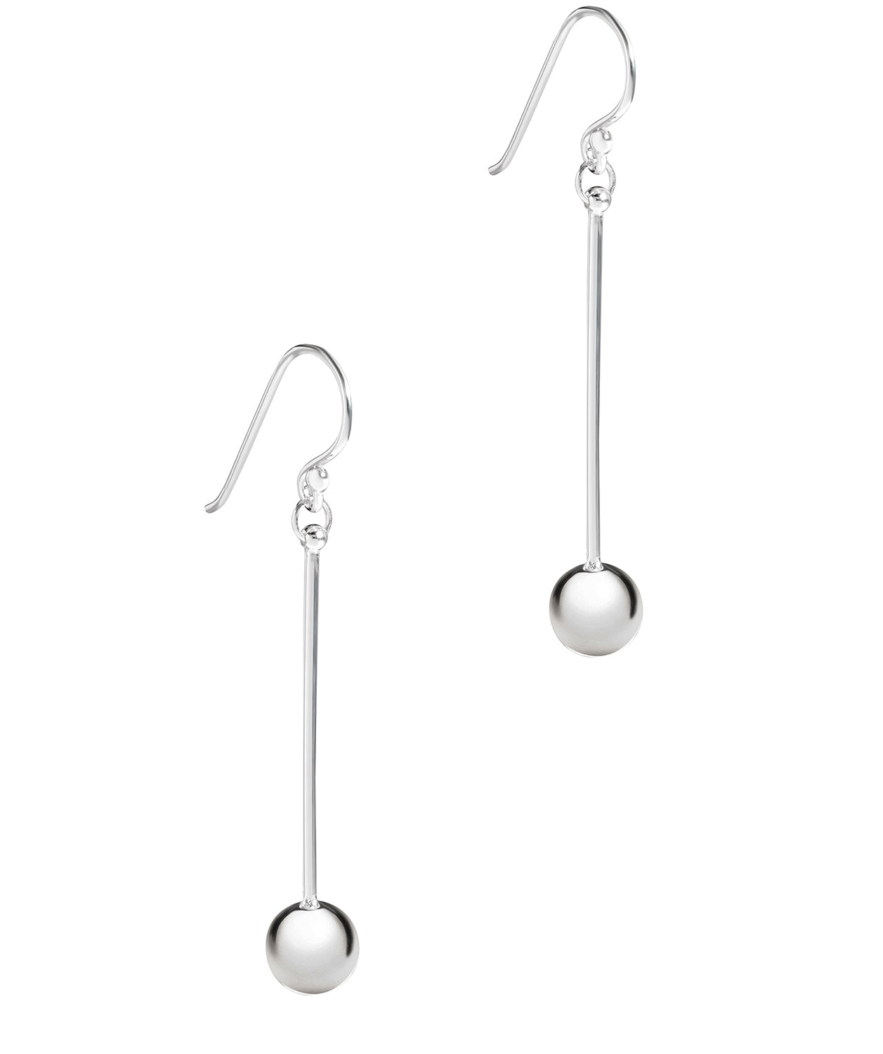 Gift Packaged 'Alectrona' Sterling Silver Hanging Ball Earring