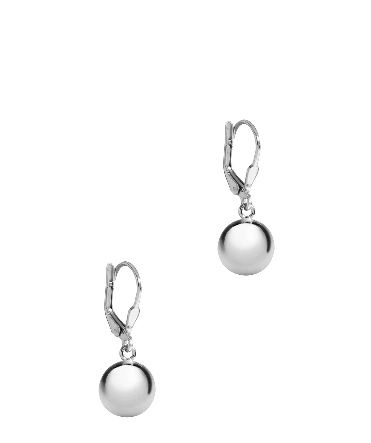 Gift Packaged 'Selene' Sterling Silver Round Polished Ball Drop Earrings