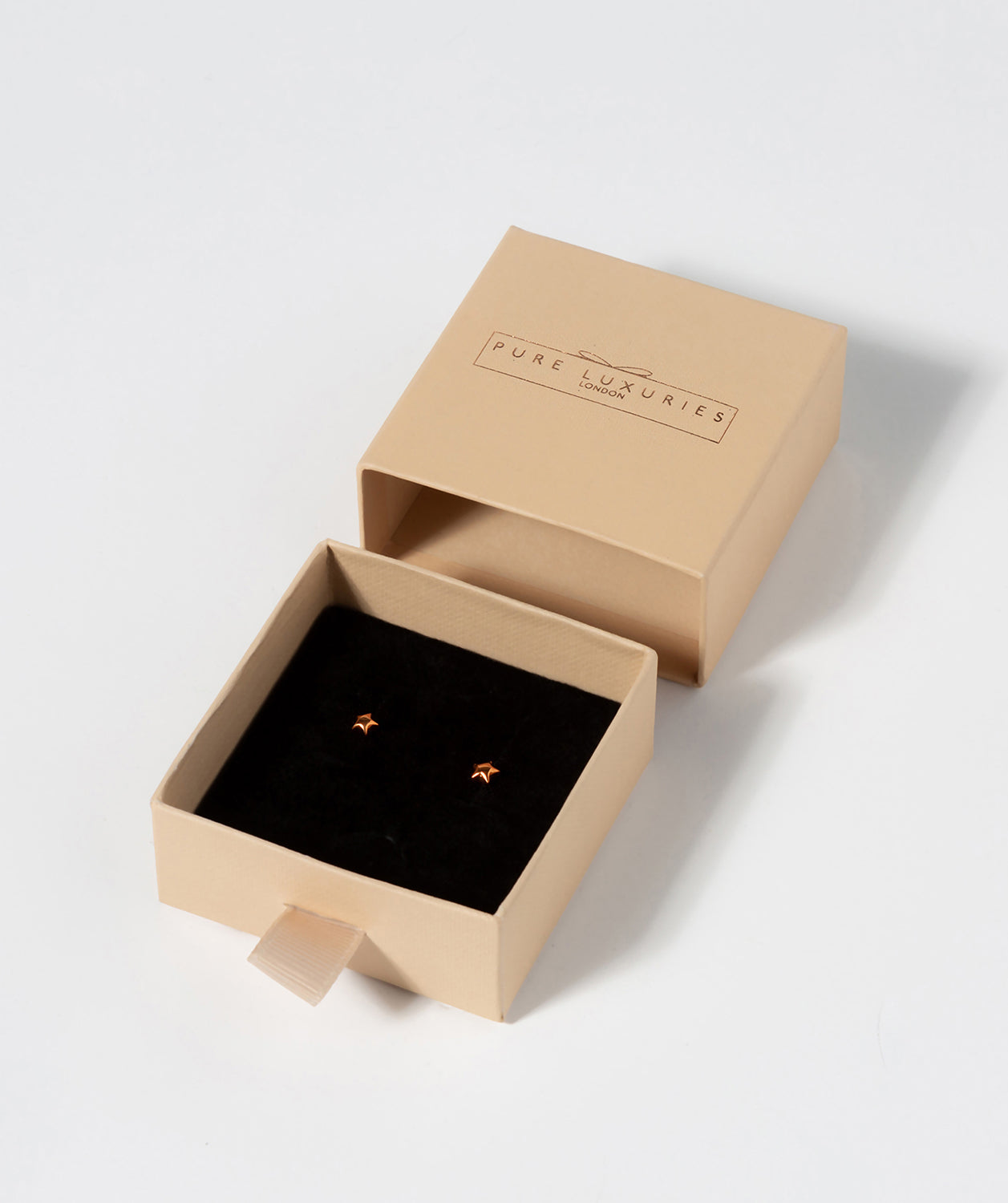 Gift Packaged 'Hema' Rose Gold Plated Sterling Silver Star Stud Earrings