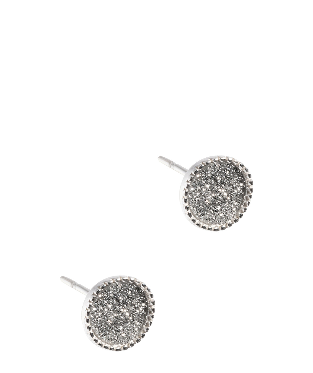 Gift Packaged 'Alya' Sterling Silver Stardust Disc Stud Earrings