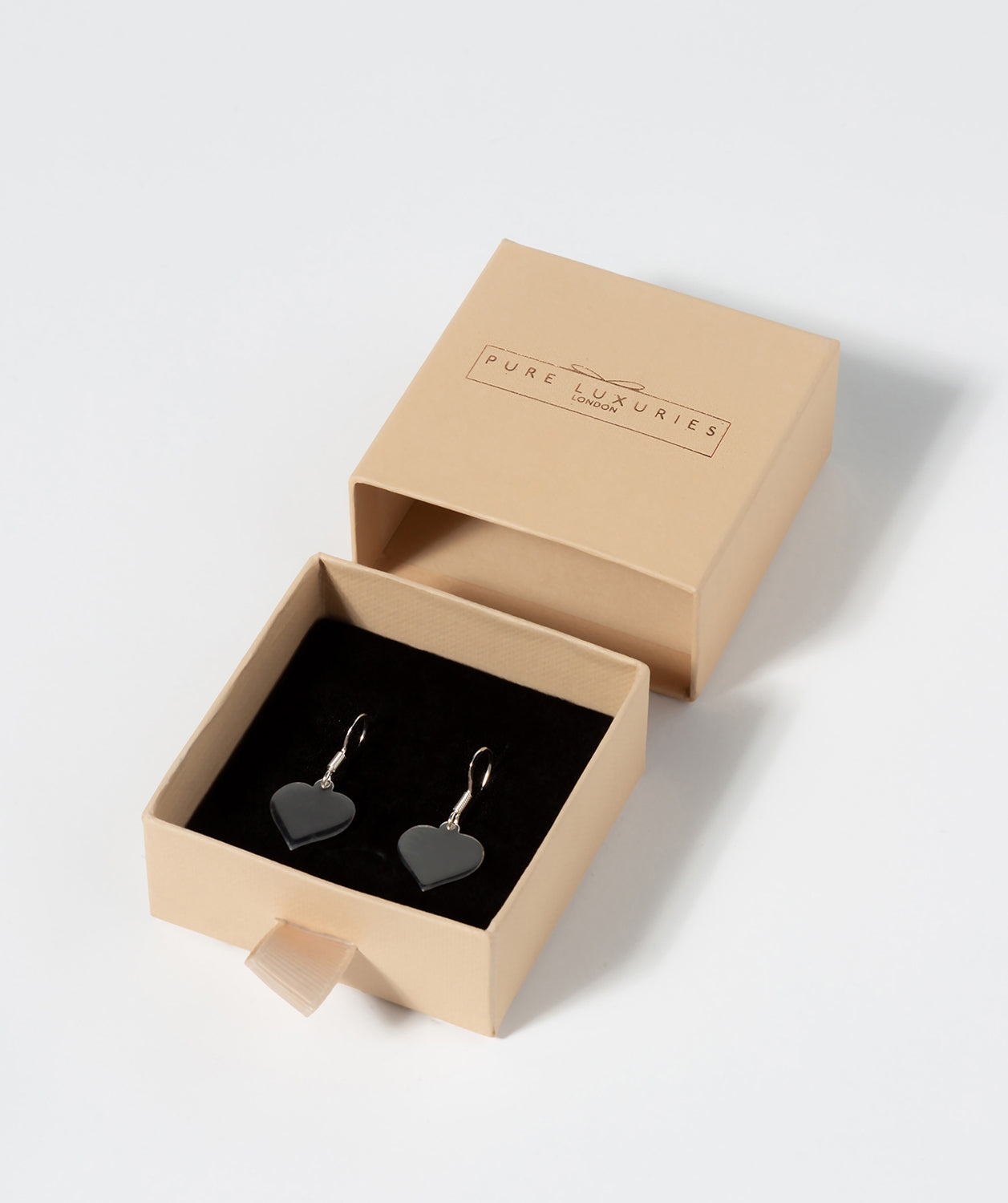 Gift Packaged 'Ettie' Sterling Silver Polished Heart Drop Earrings