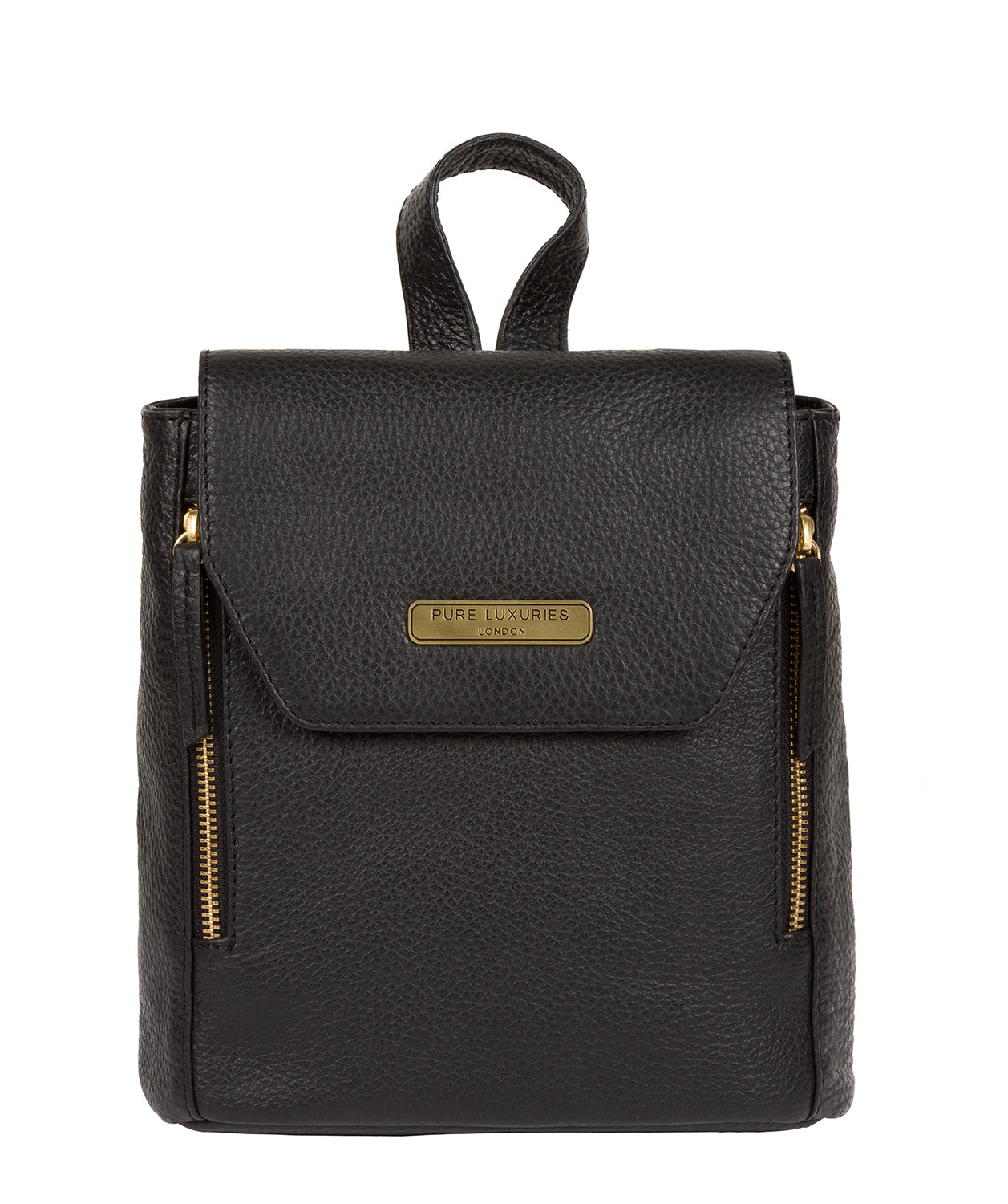 'Barnard' Black Leather Backpack