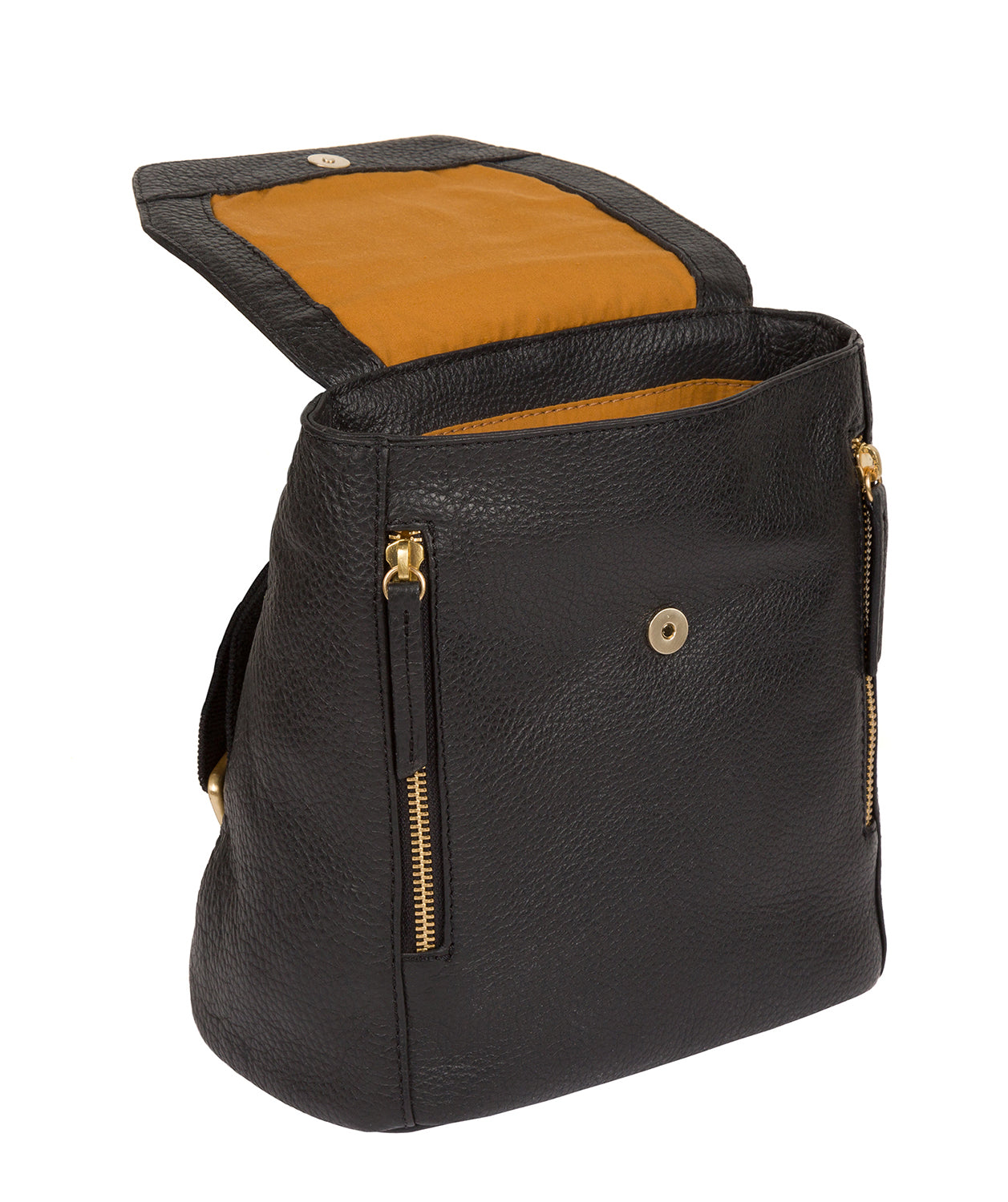 'Barnard' Black Leather Backpack